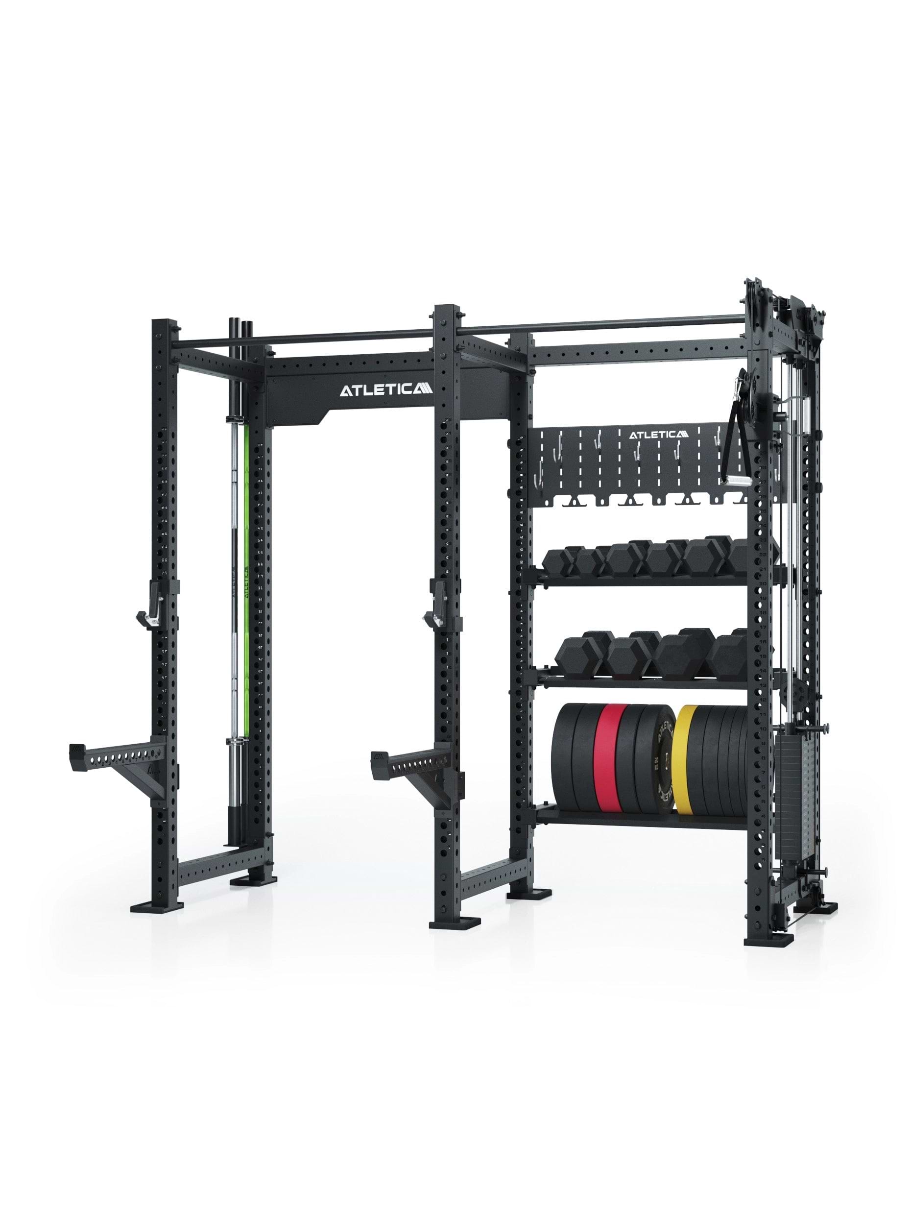 R8 Falcon R – kompaktes Power Rack mit Kabelzug, 90-kg-Gewichtsblock (2,5-kg-Sprünge) & komplettem Storage-System – ideal für Studios & PT.