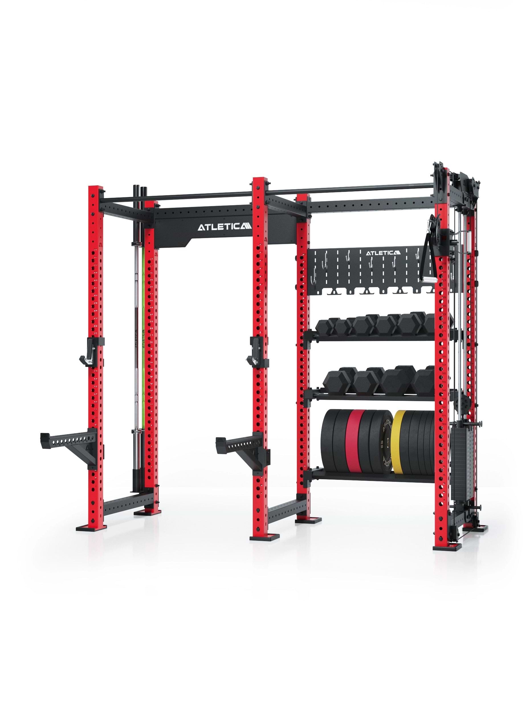 R8 Falcon R – kompaktes Power Rack mit Kabelzug, 90-kg-Gewichtsblock (2,5-kg-Sprünge) & komplettem Storage-System – ideal für Studios & PT.
