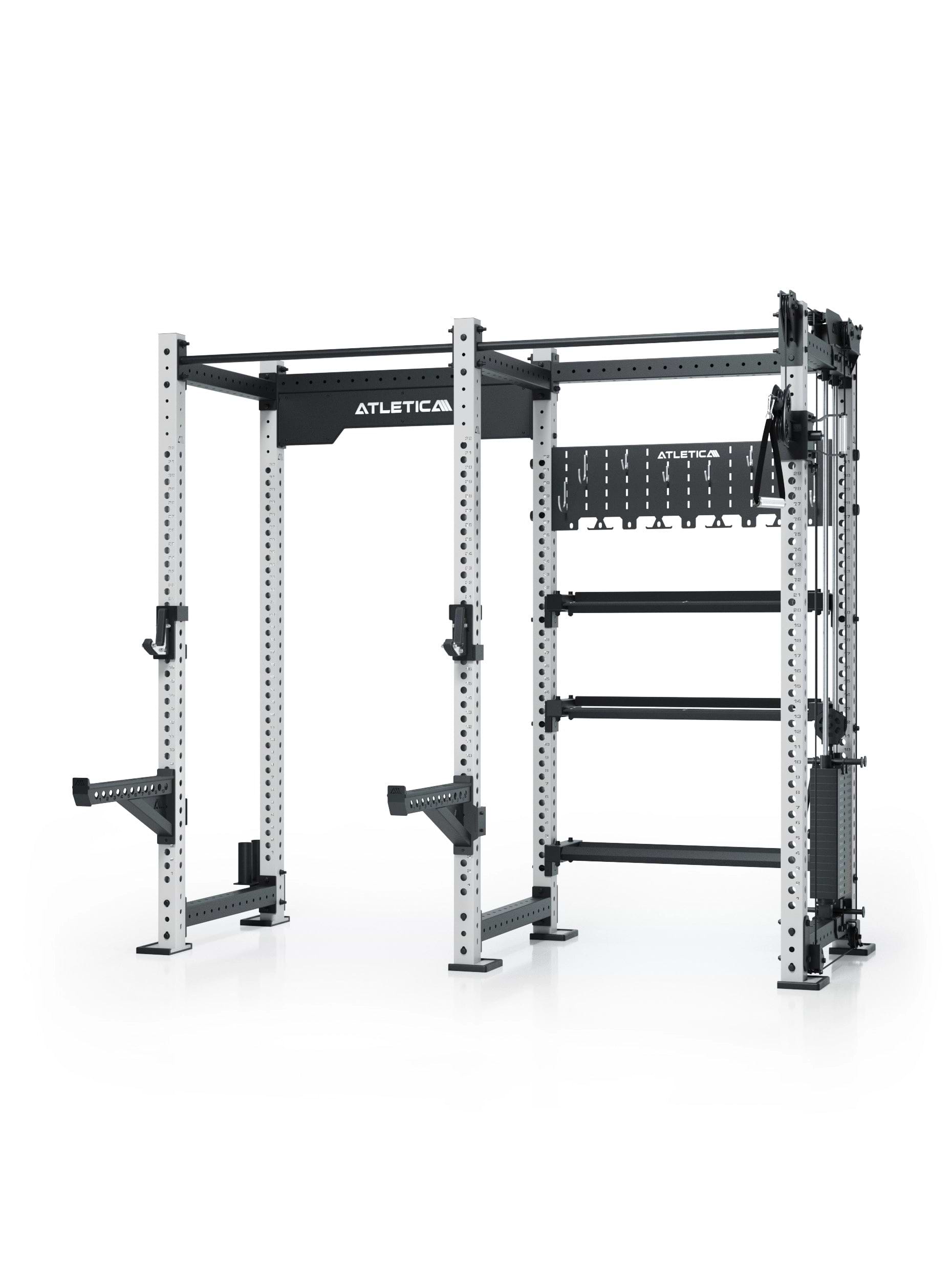R8 Falcon R – kompaktes Power Rack mit Kabelzug, 90-kg-Gewichtsblock (2,5-kg-Sprünge) & komplettem Storage-System – ideal für Studios & PT.