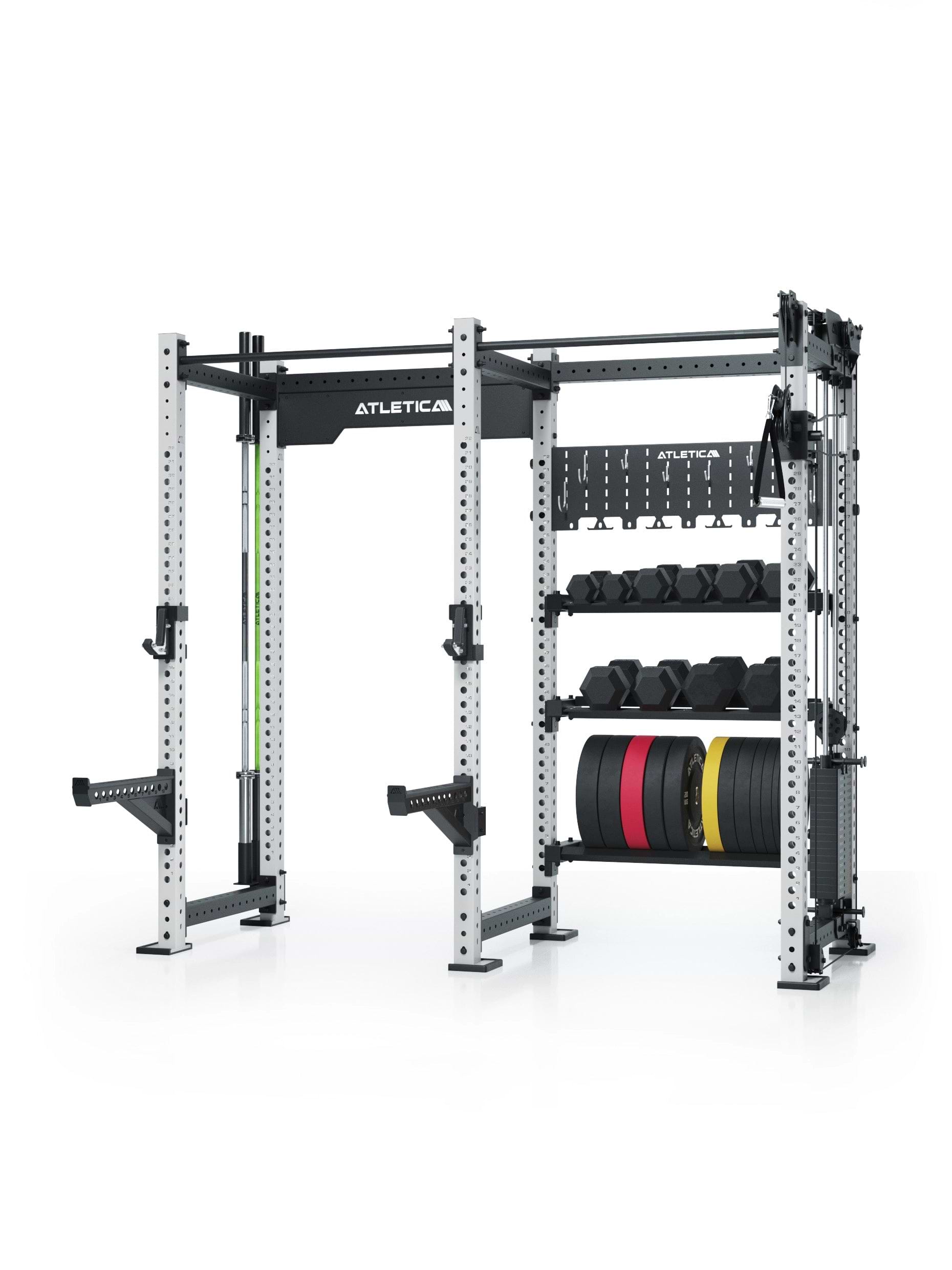 R8 Falcon R – kompaktes Power Rack mit Kabelzug, 90-kg-Gewichtsblock (2,5-kg-Sprünge) & komplettem Storage-System – ideal für Studios & PT.
