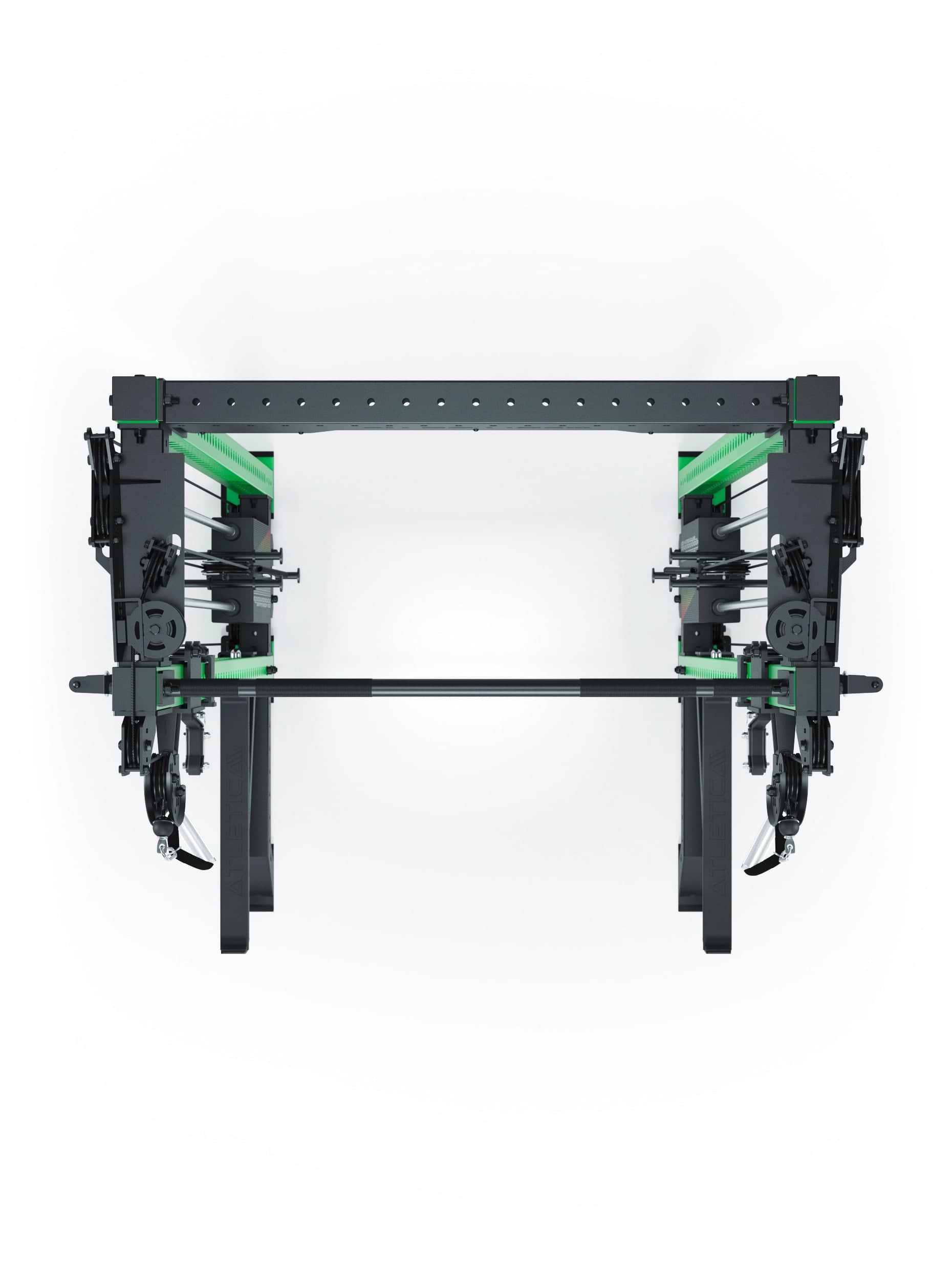 Dualer Kabelzug mit 2x95kg seitlichen Gewichtsblöcken | Sehr stabil und platzsparend | Modular ausbaubar mit Anbauteilen wie Jammer Arms I Electric Green
