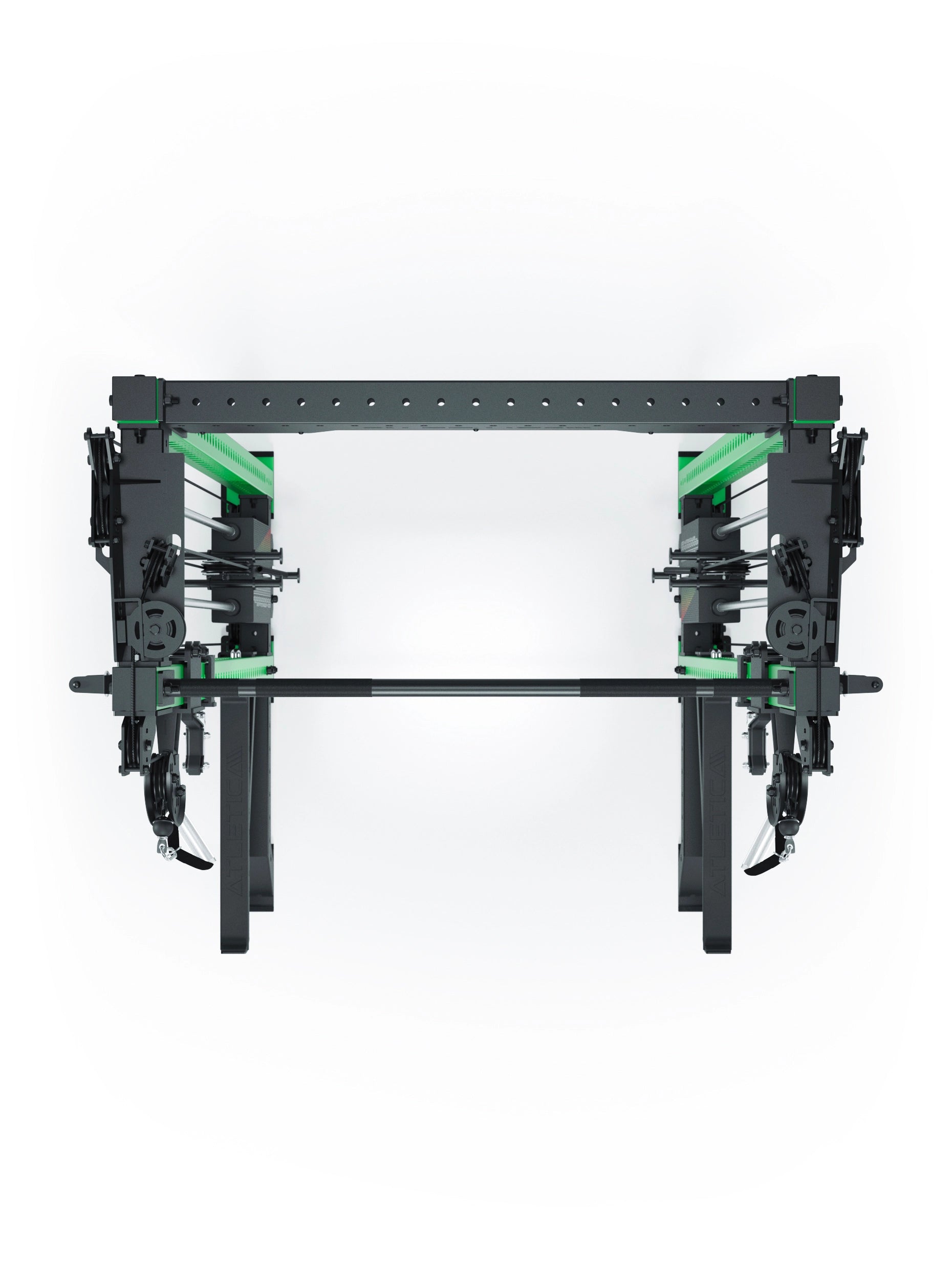 Dualer Kabelzug mit 2x95kg seitlichen Gewichtsblöcken | Sehr stabil und platzsparend | Modular ausbaubar mit Anbauteilen wie Jammer Arms I Electric Green