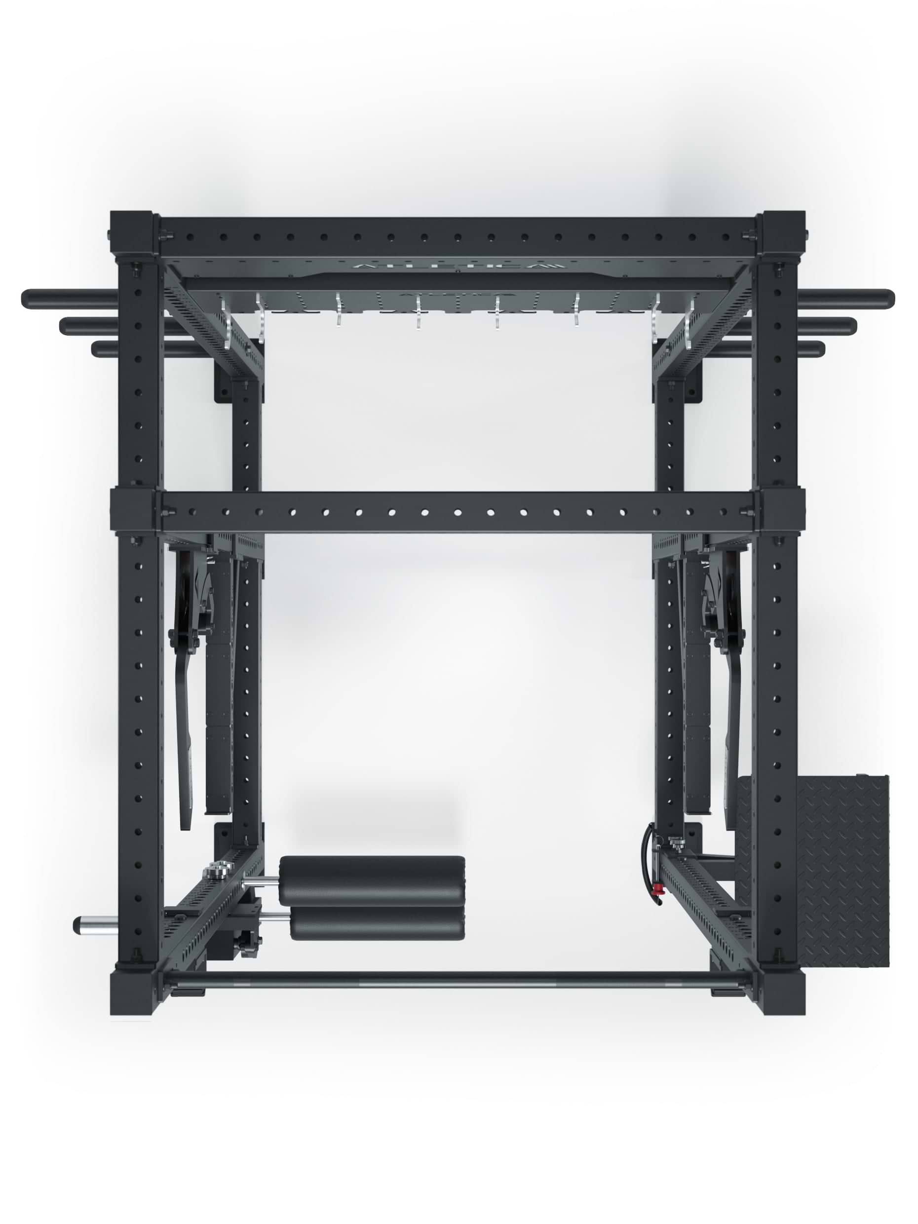 Power Rack R8 Legend: J-Hooks, Safety Spotter, Monkey-Bar und Weight-Storage Pins