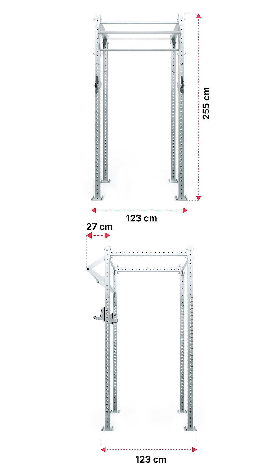 R8 Magma Outdoor Power Rack aus Edelstahl von Atletica: Dimensionen