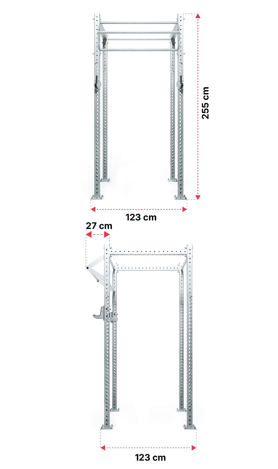 R8 Magma Outdoor Power Rack aus Edelstahl von Atletica: Dimensionen