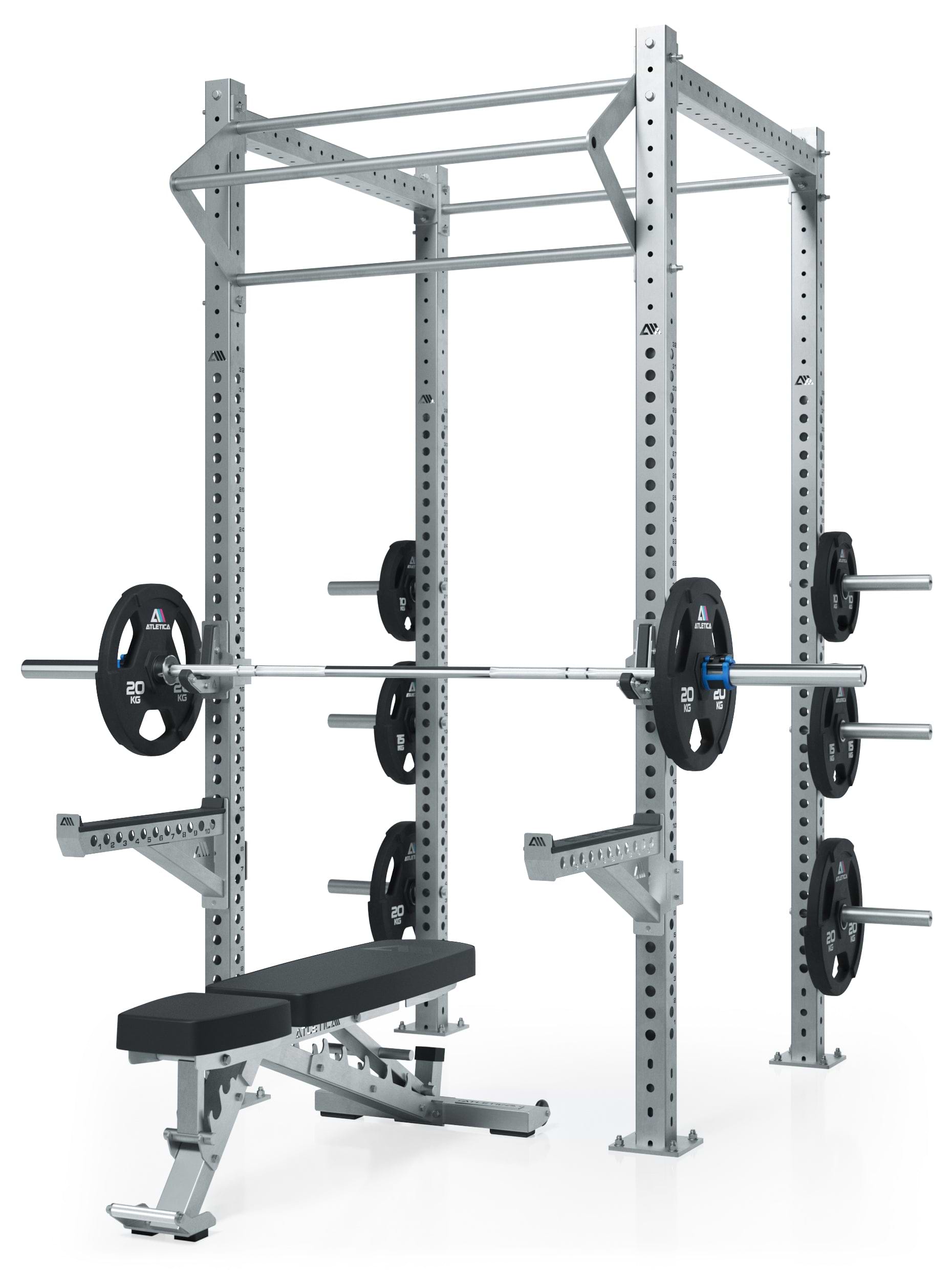 R8 Magma Edelstahl Rack von Atletica: Bankdrücken im Freien mit Outdoor Power Rack, Inox Stange und Onyx Hantelbank