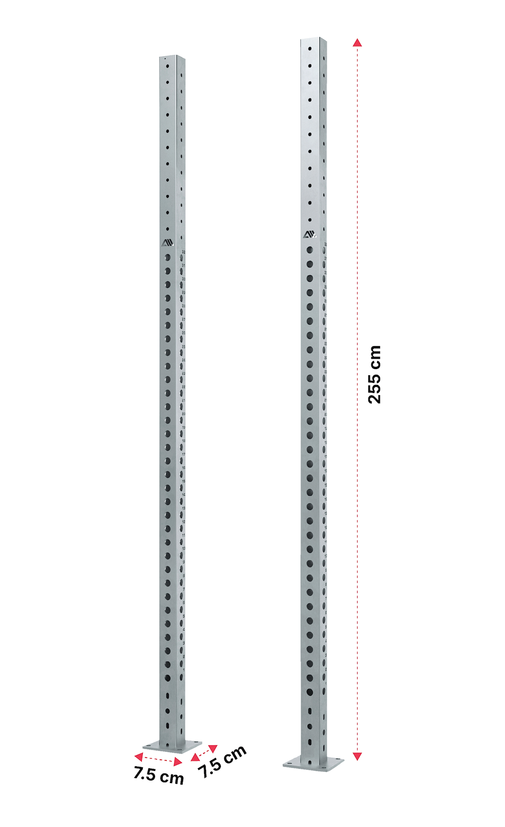 Atletica R8 Outdoor Power Rack Uprights – rostfreie Edelstahl Rack-Säulen 255 cm paarweise