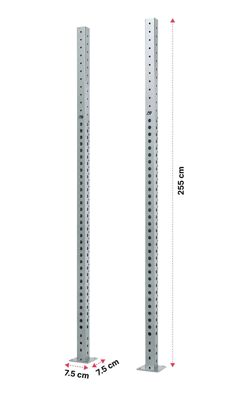 Atletica R8 Outdoor Power Rack Uprights – rostfreie Edelstahl Rack-Säulen 255 cm paarweise
