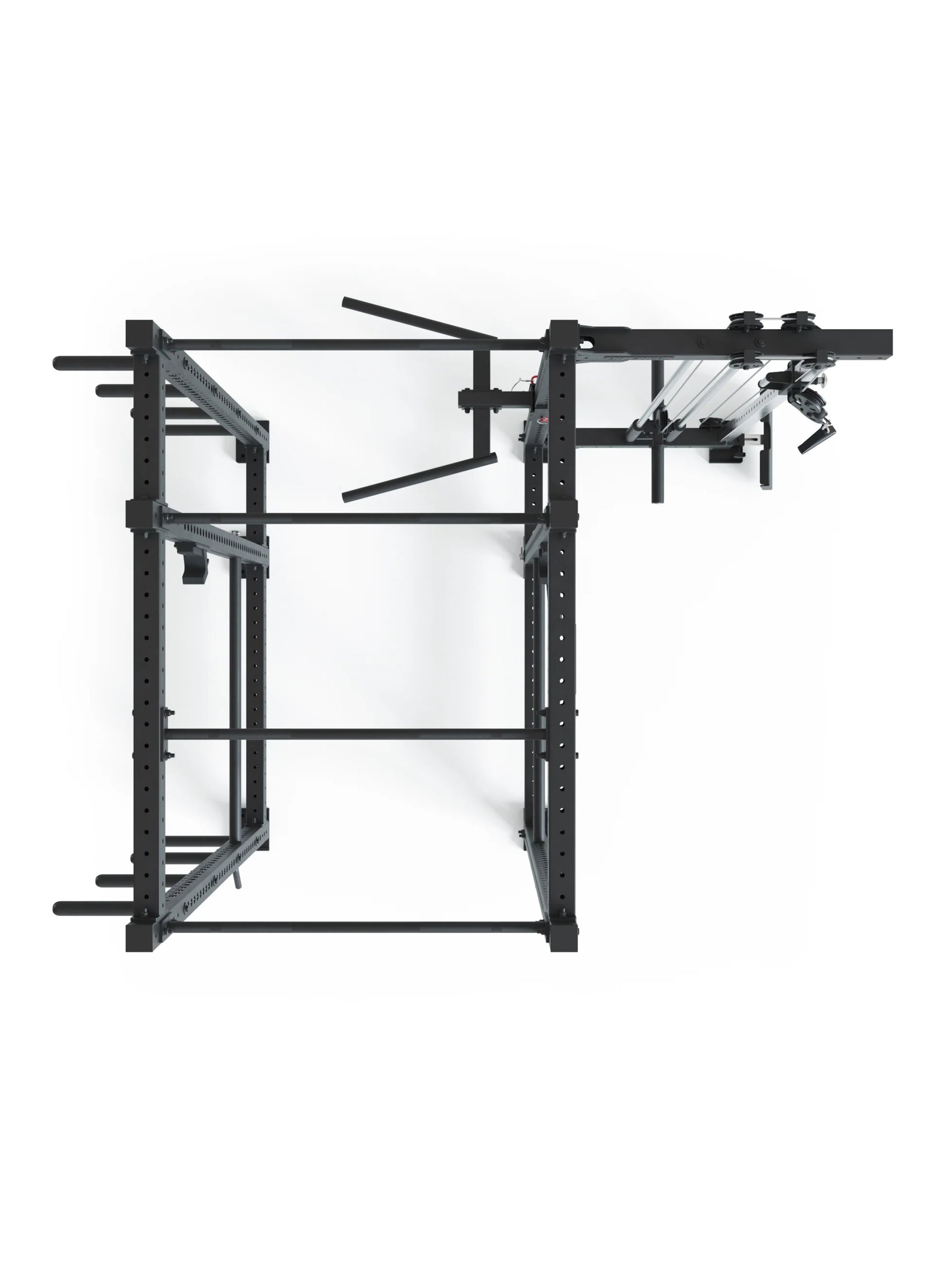 Power Rack R8-Raptor: Sprossenleiter, Dip Station, J-Hooks, 8 Weight Pins, Safeties, Bar Holder, Landmine | Squat Rack | 173x265 cm Fläche | 286kg
