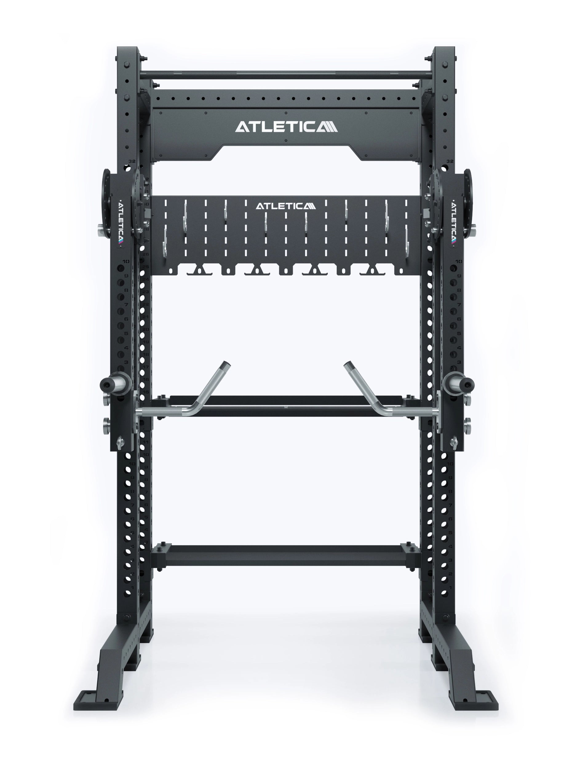 ATLETICA_R8_Stereo_Power_Rack_kompakt_mit_Jammer_Arms_und_Storage_System, 