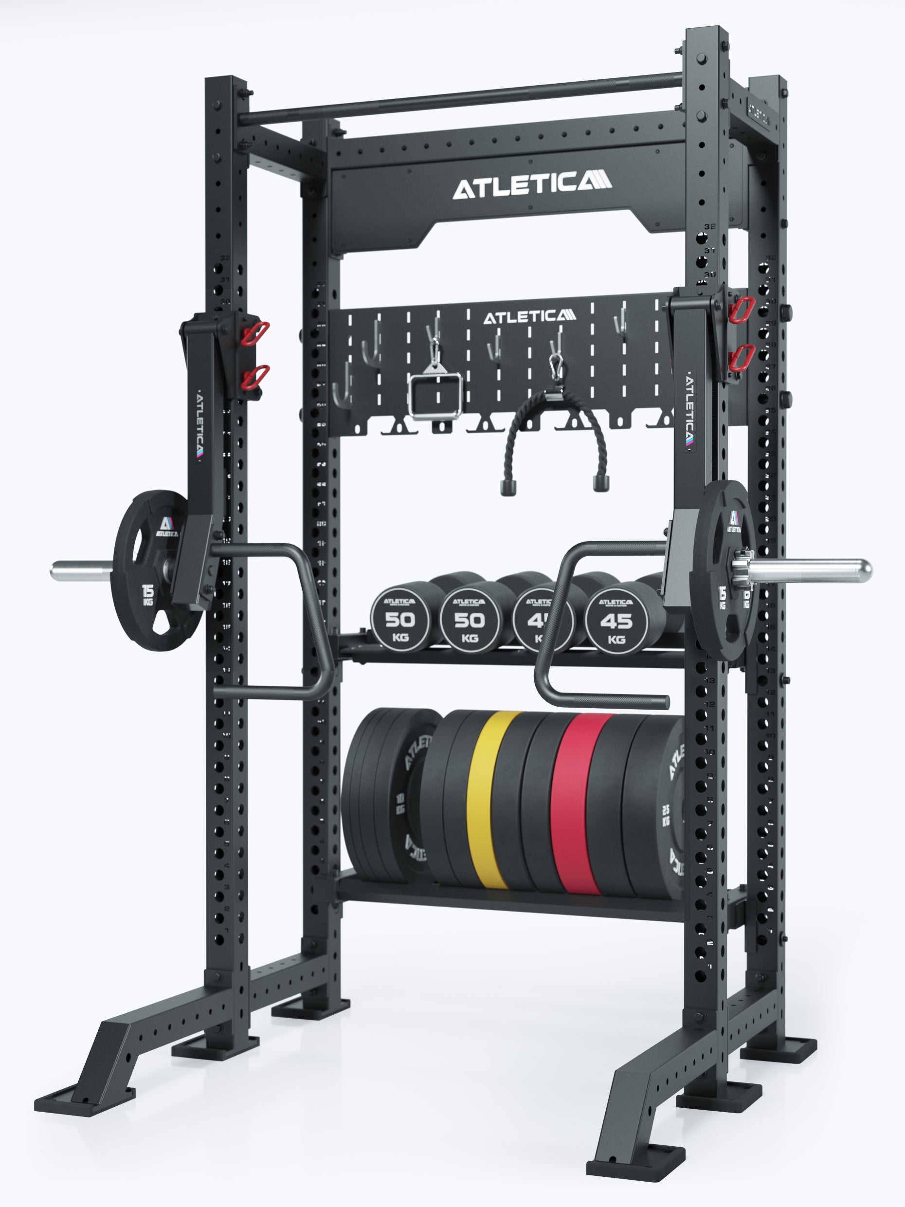 ATLETICA_R8_Stereo_Power_Rack_kompakt_mit_Jammer_Arms_und_Storage_System, 