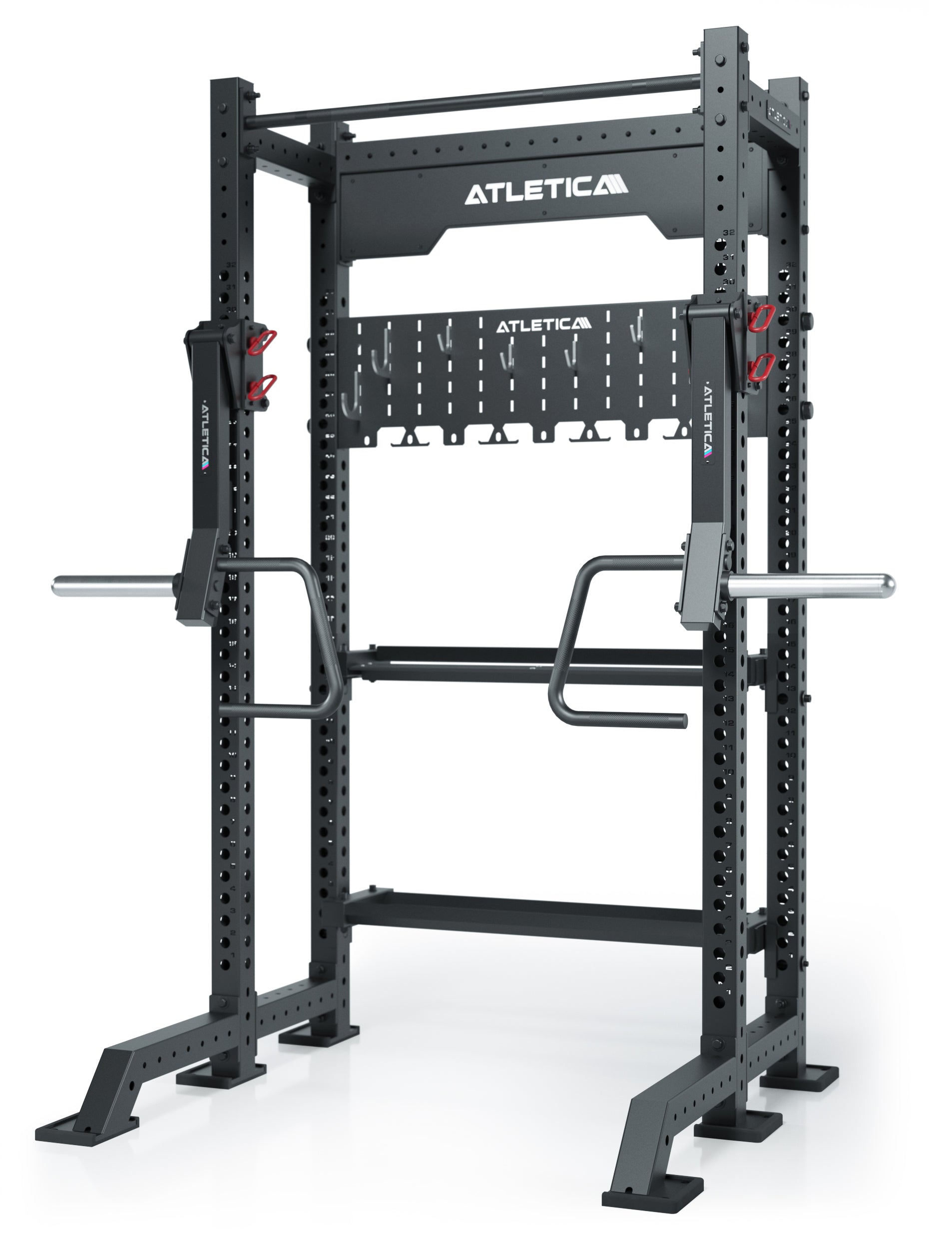 ATLETICA_R8_Stereo_Power_Rack_kompakt_mit_Jammer_Arms_und_Storage_System, 