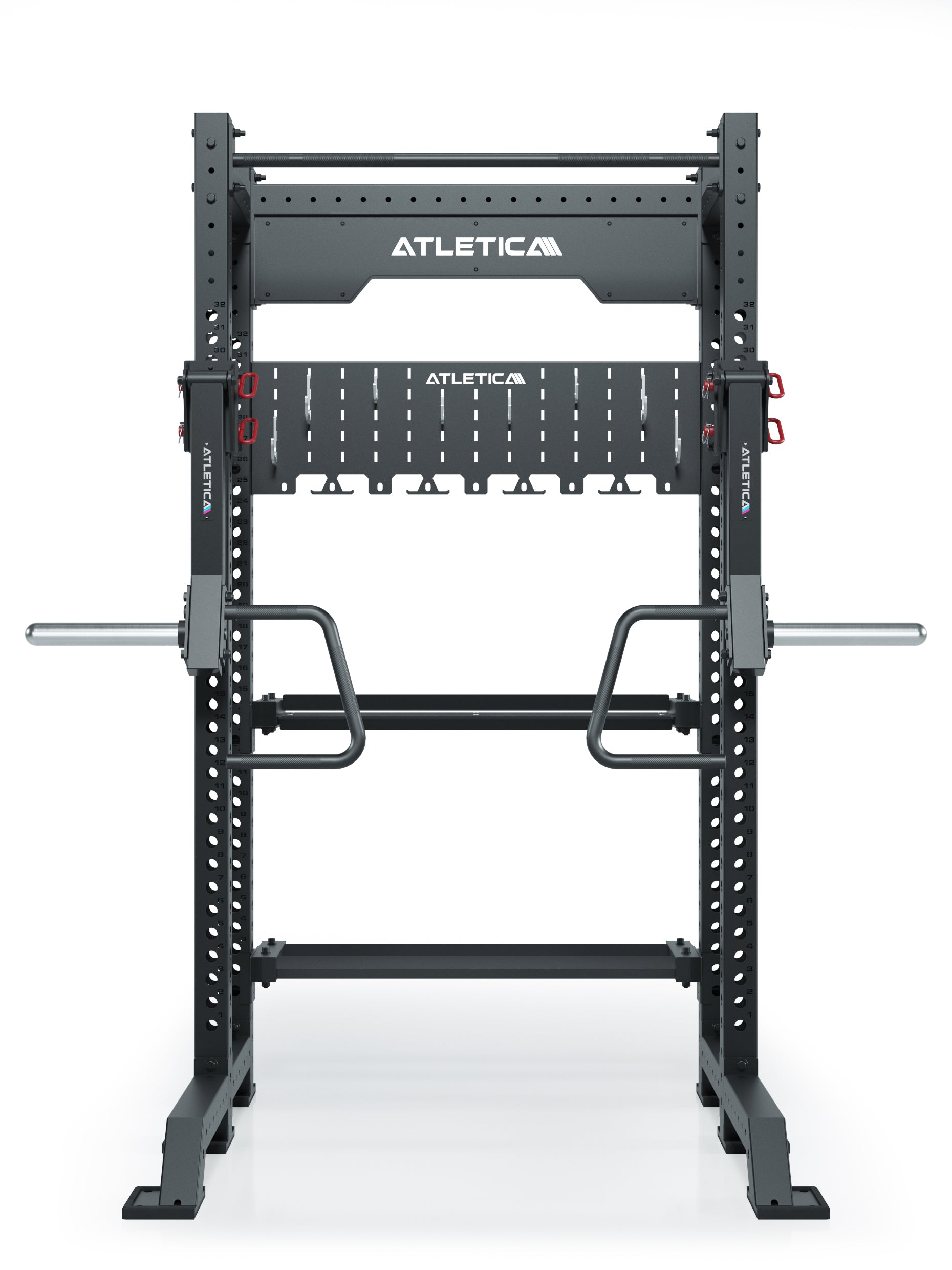 ATLETICA_R8_Stereo_Power_Rack_kompakt_mit_Jammer_Arms_und_Storage_System, 