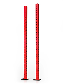 ATLETICA R8 Colored Uprights 226 cm - två röda stålstolpar med hålraster, fyrkantiga basplattor