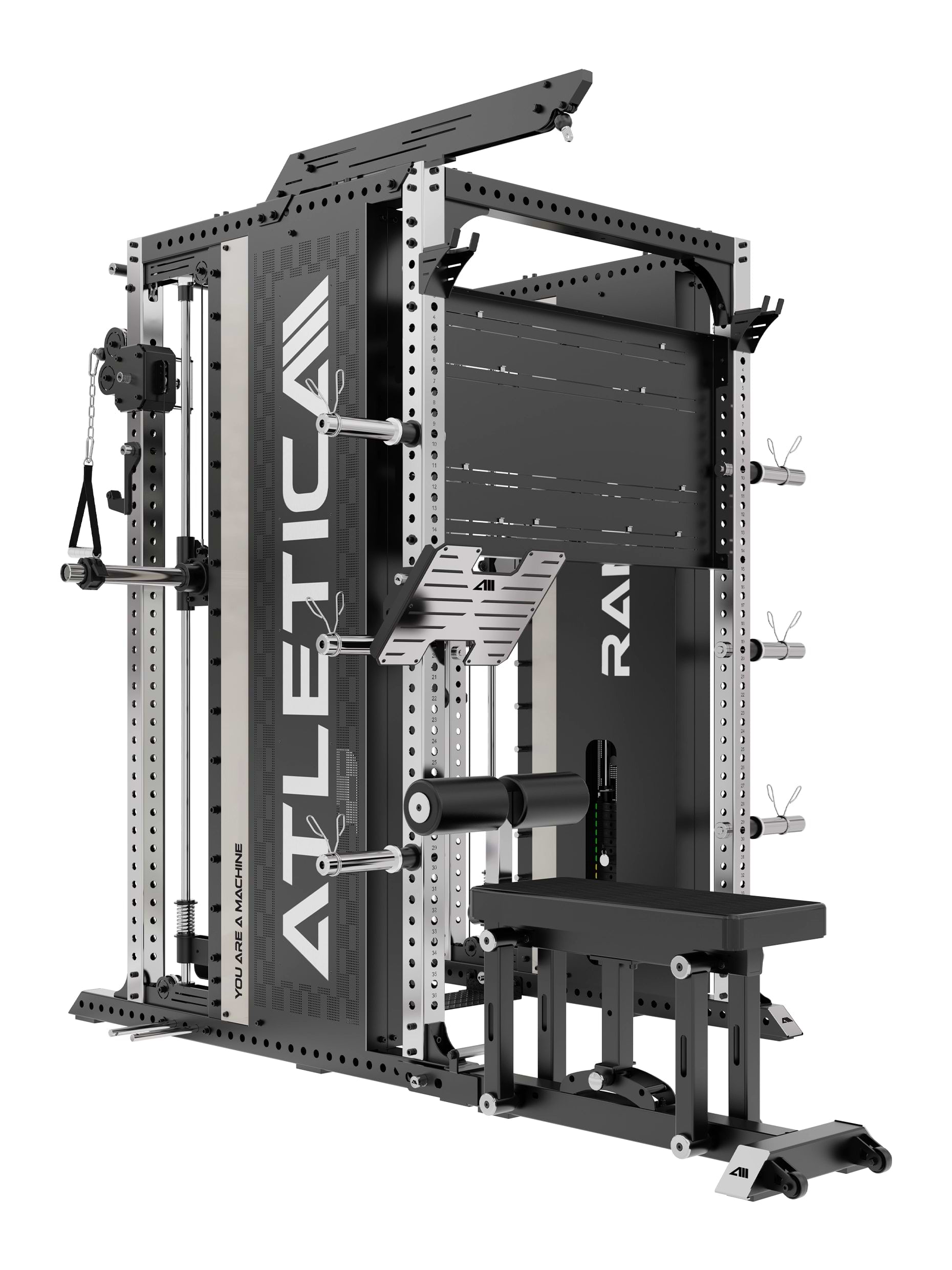 Kraftstation Rampage:  mit integrierter Pull-Up Station – verschiedene Griffvarianten