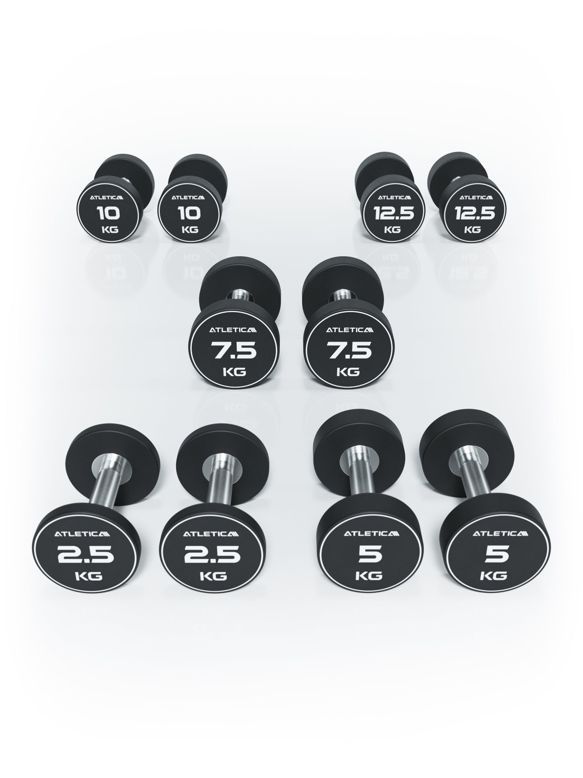 Polyurethan Rundhantel 5-12.5kg Set von Atletica – verschiedene Gewichtsstufen