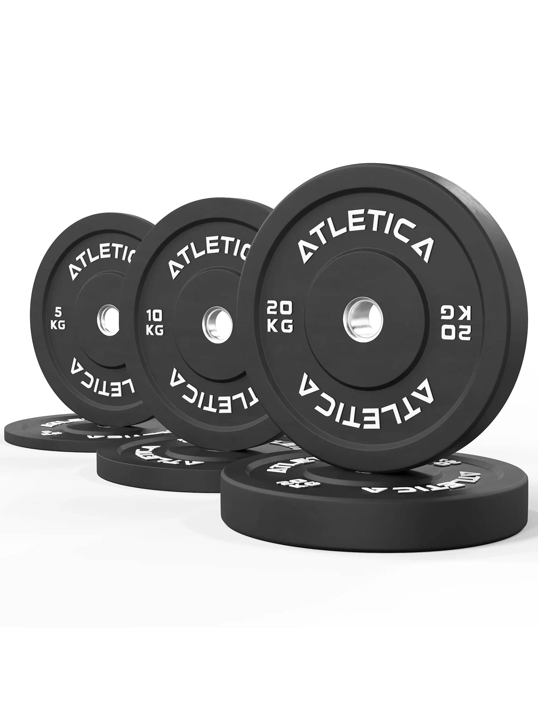 Bumper Plates Gewichte: 70 kg Hantelscheiben Set bestehend aus 2 x 5 kg ∣ 2x 10 kg ∣ 2x 20 kg | 50 mm