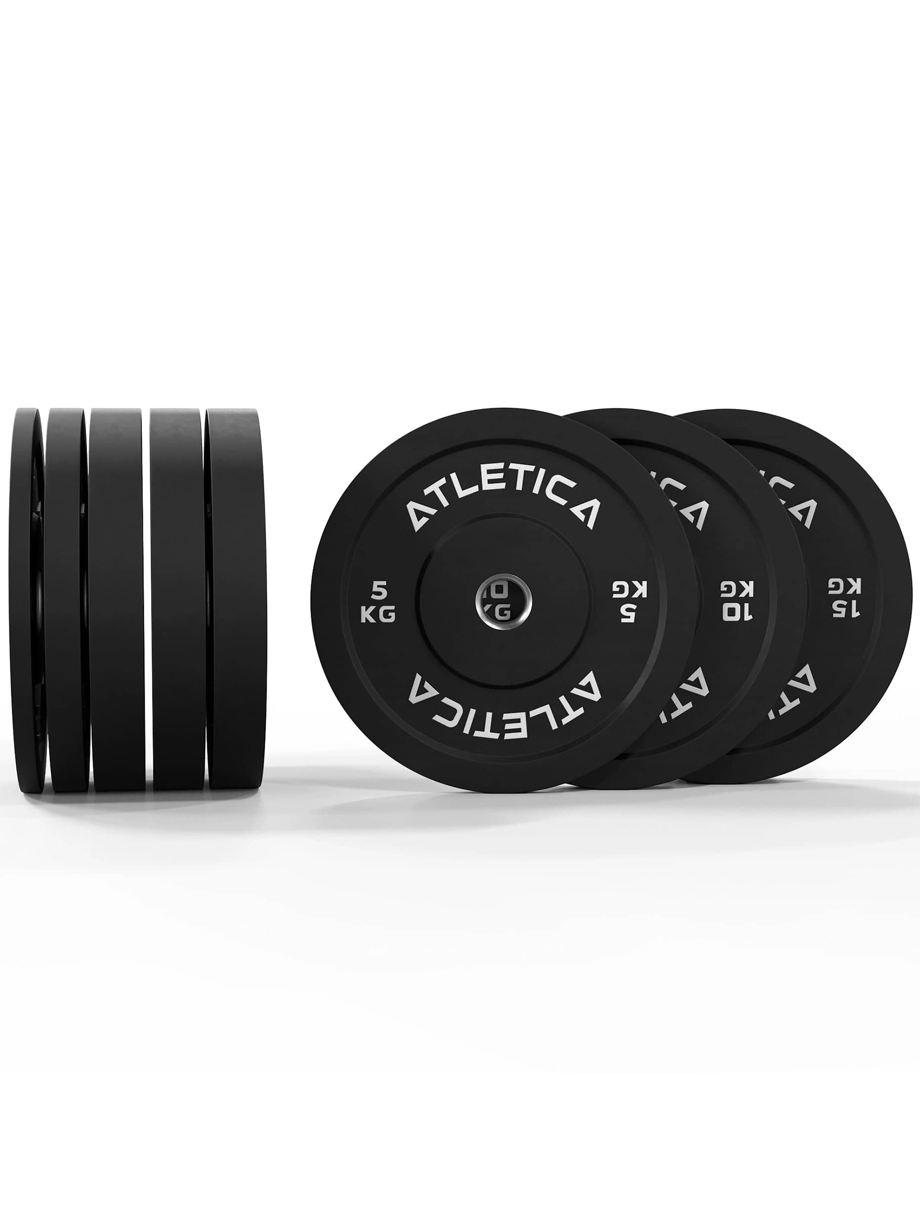 Bumper Plates Hantelscheiben Set: 90 kg Set bestehend aus 2x 5 kg ∣ 2x 10 kg ∣ 4x 15 kg | 50 mm