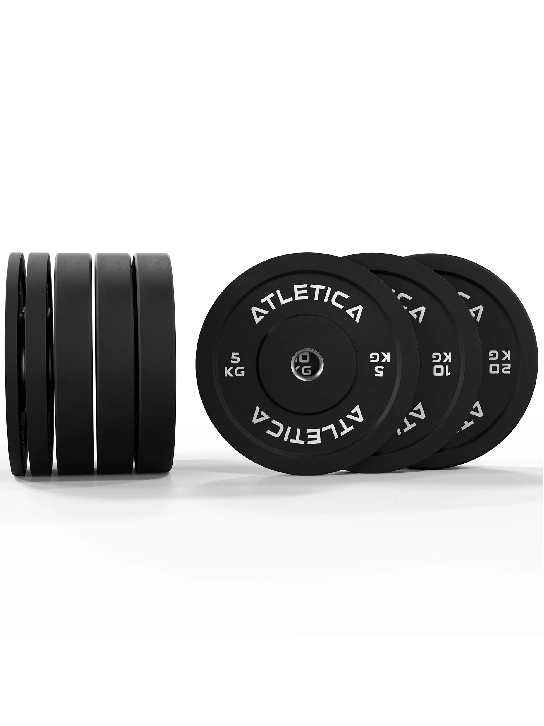 Bumper Plates Hantelscheiben Set: 110 kg Set bestehend aus 2x 5 kg ∣ 2x 10 kg ∣ 4x 20 kg | 50 mm
