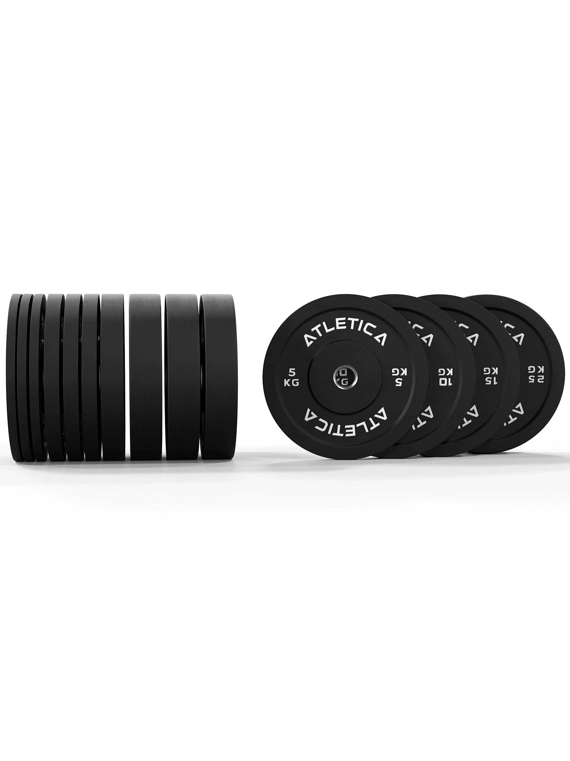 Bumper Plates Gewichte:190 kg Gewichtsscheiben bestehend aus 4x 5 kg ∣ 4x 10 kg ∣ 2x 15 kg ∣ 4x 25 kg | 50 mm