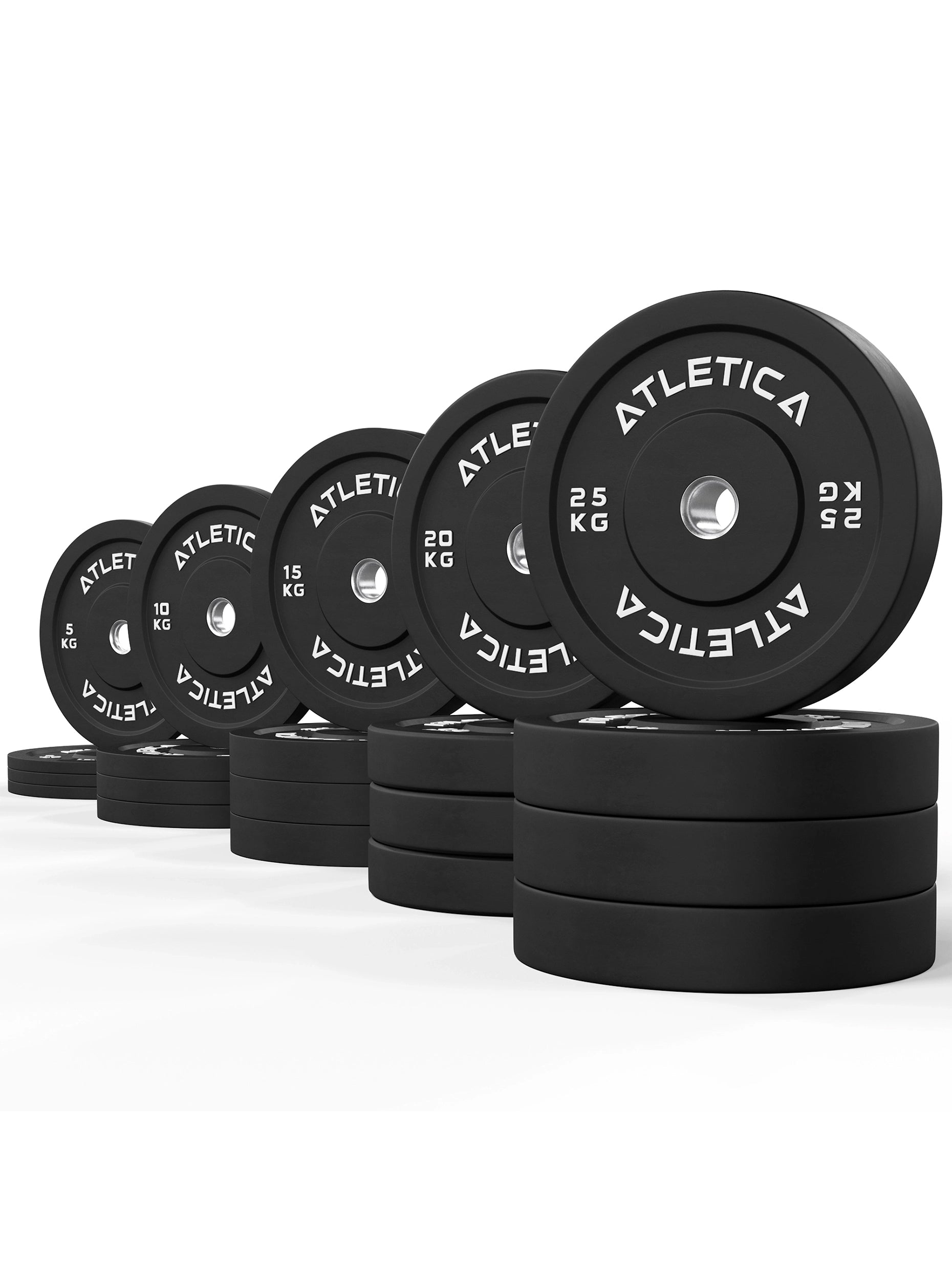 Gewichte Bumper plates: Set 300 kg Setpreis | Bumper Plates 300 kg bestehend aus 4x 5 kg ∣ 4x 10 kg ∣ 4x 15 kg ∣ 4x 20 kg ∣ 4x 25 kg