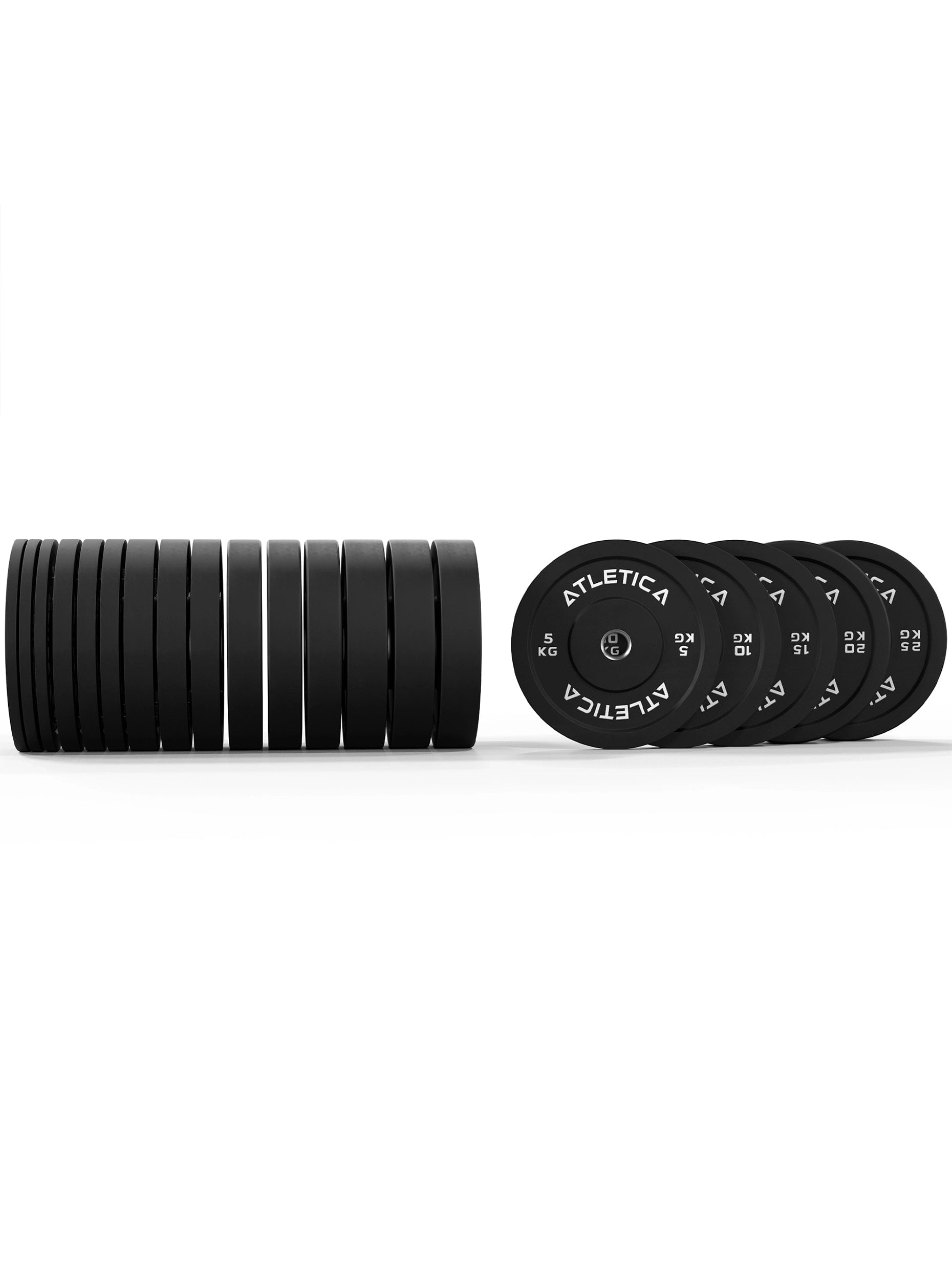 Bumper Plates Hantelscheiben: 300 kg Set bestehend aus 4x 5 kg ∣ 4x 10 kg ∣ 4x 15 kg ∣ 4x 20 kg ∣ 4x 25 kg | 50 mm