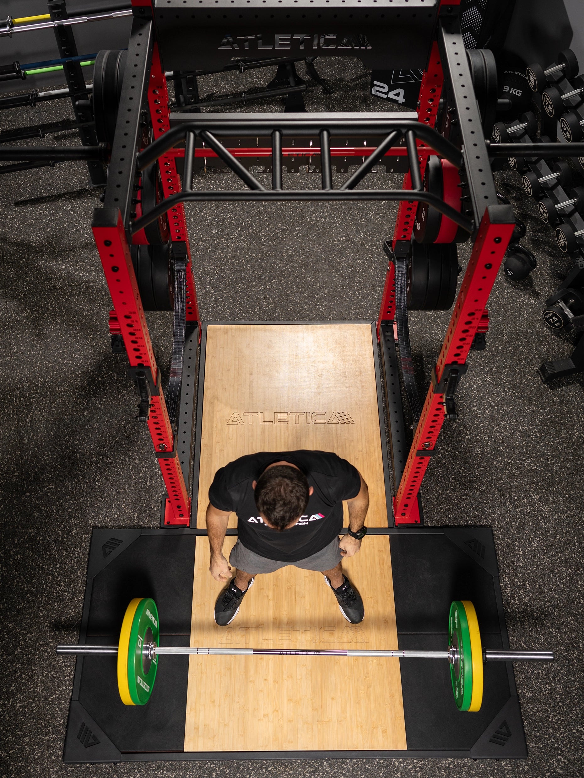 Weightlifting an der T-Shape Gewichtheben Plattform