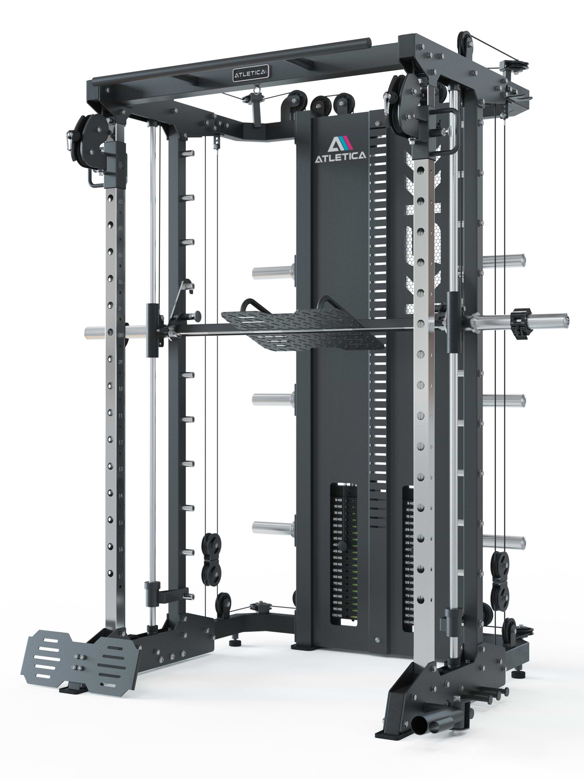 KSK Kraftstation mit Multipresse, Steckgewichten und Leg Press Attachment