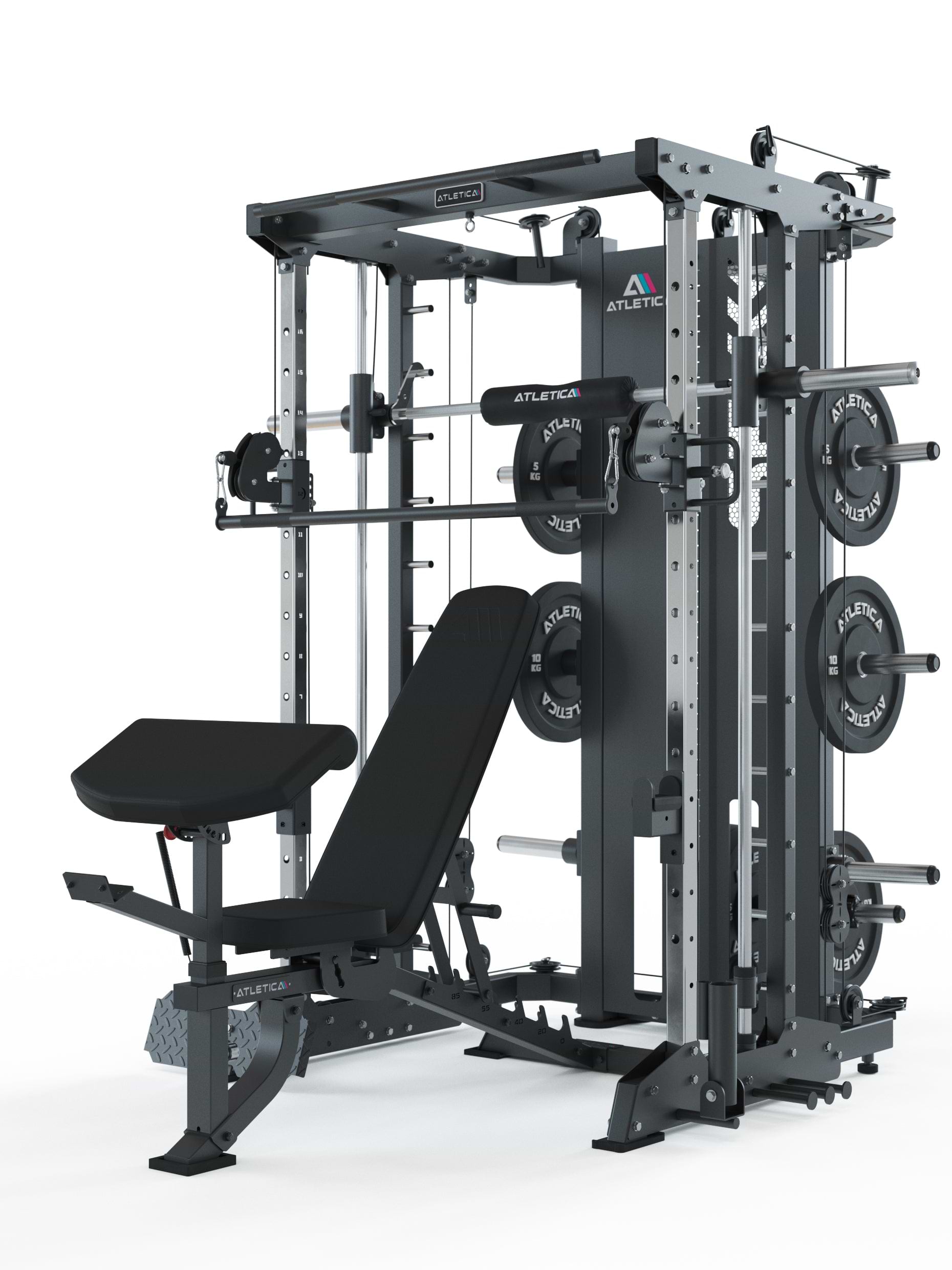 Kraftstation SEK von Atletica mit B2 ArmMaster Hantelbank für intensives Oberkörpertraining