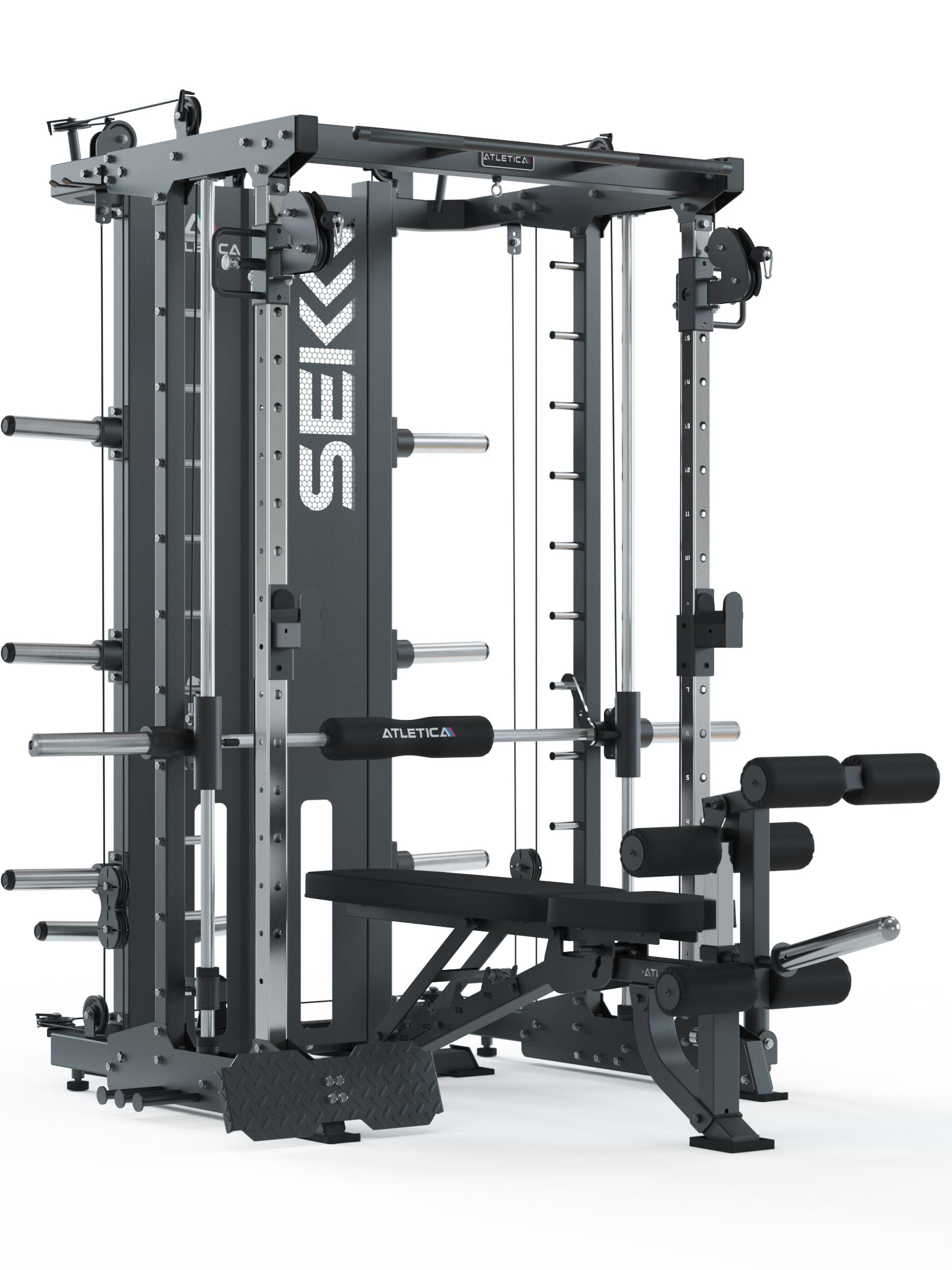 SEK Kraftstation mit Multipresse und B2 LegMaster Hantelbank für Bankdrücken