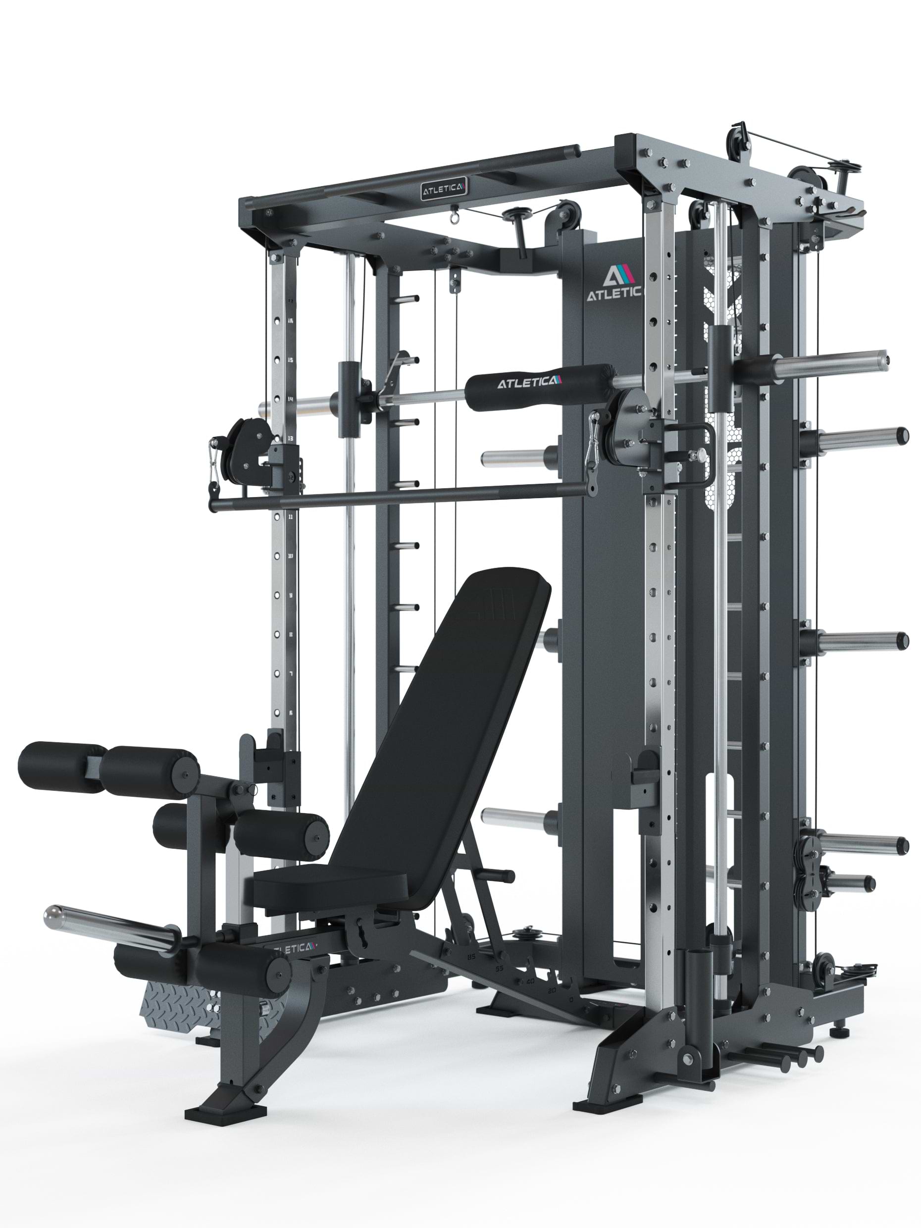 Atletica SEK Kraftstation mit B2 LegMaster Hantelbank für Beintraining