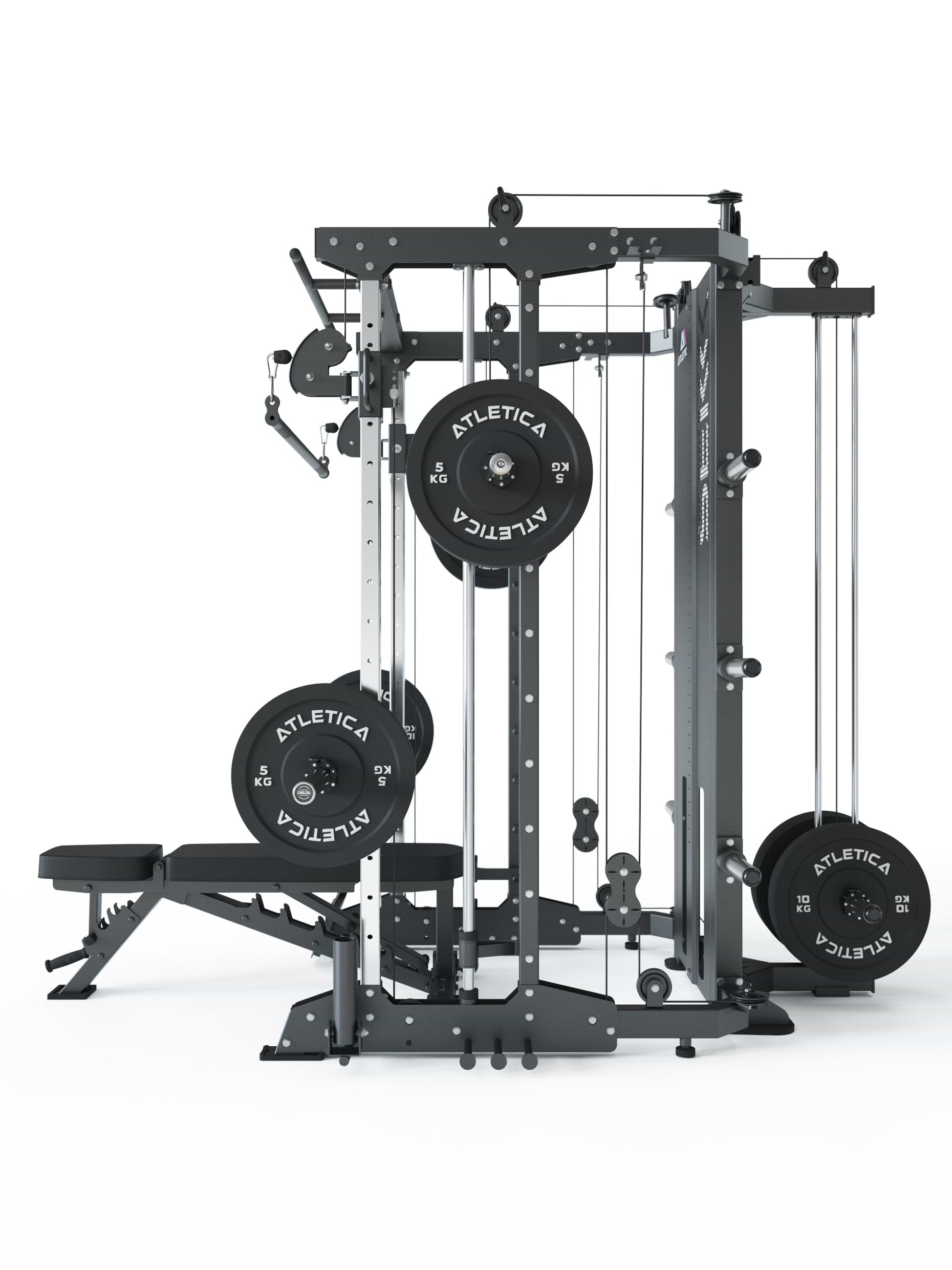 Kraftstation mit Smith Machine | Equivalent zu KSK jedoch mit Plate Load Gewichtsaufsatz