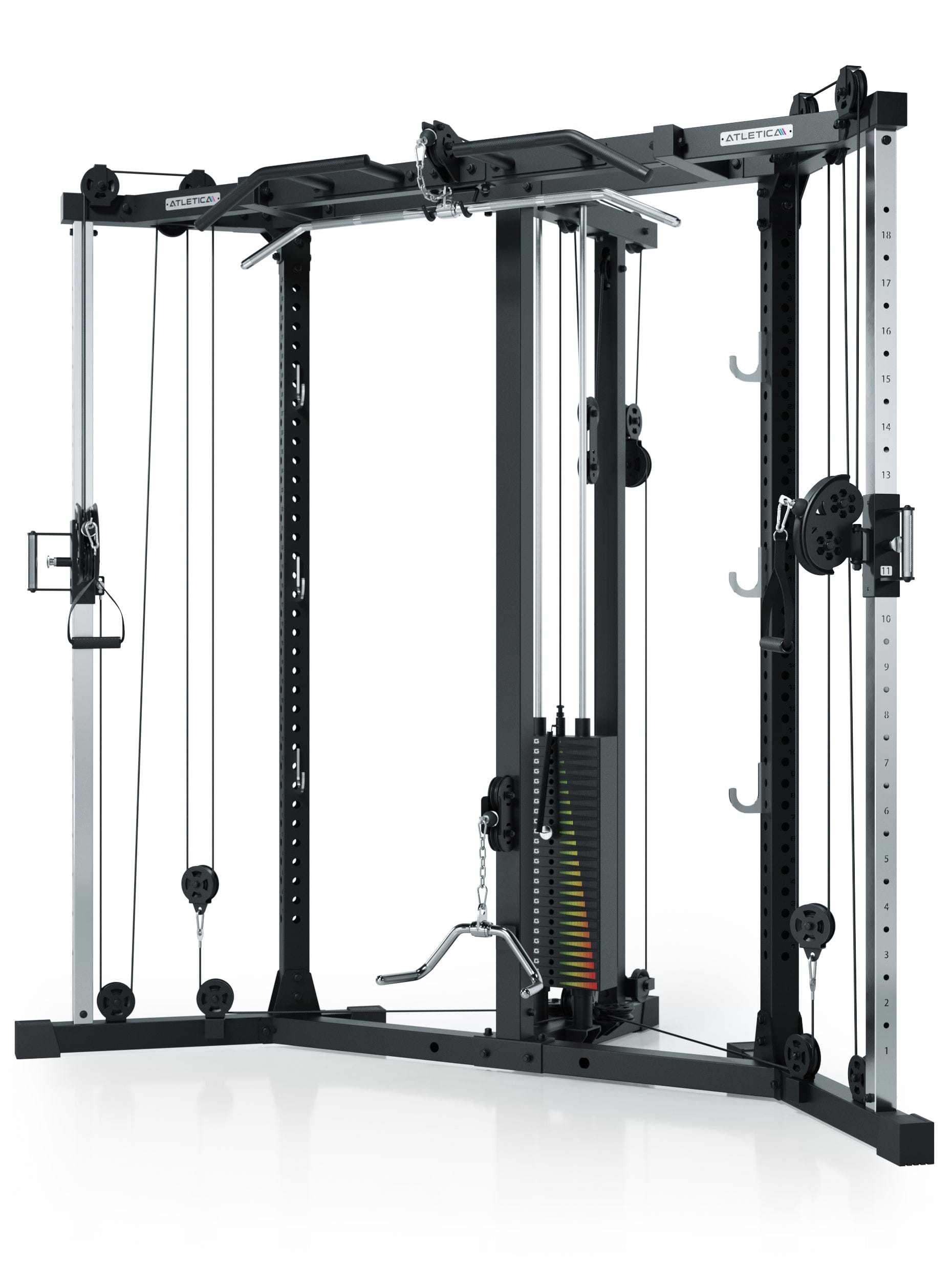 X-TRIA Kabelzugstation Cross-Over-Kabelzug mit Lat- und Ruderzug | 125kg Gewichtsblock: 