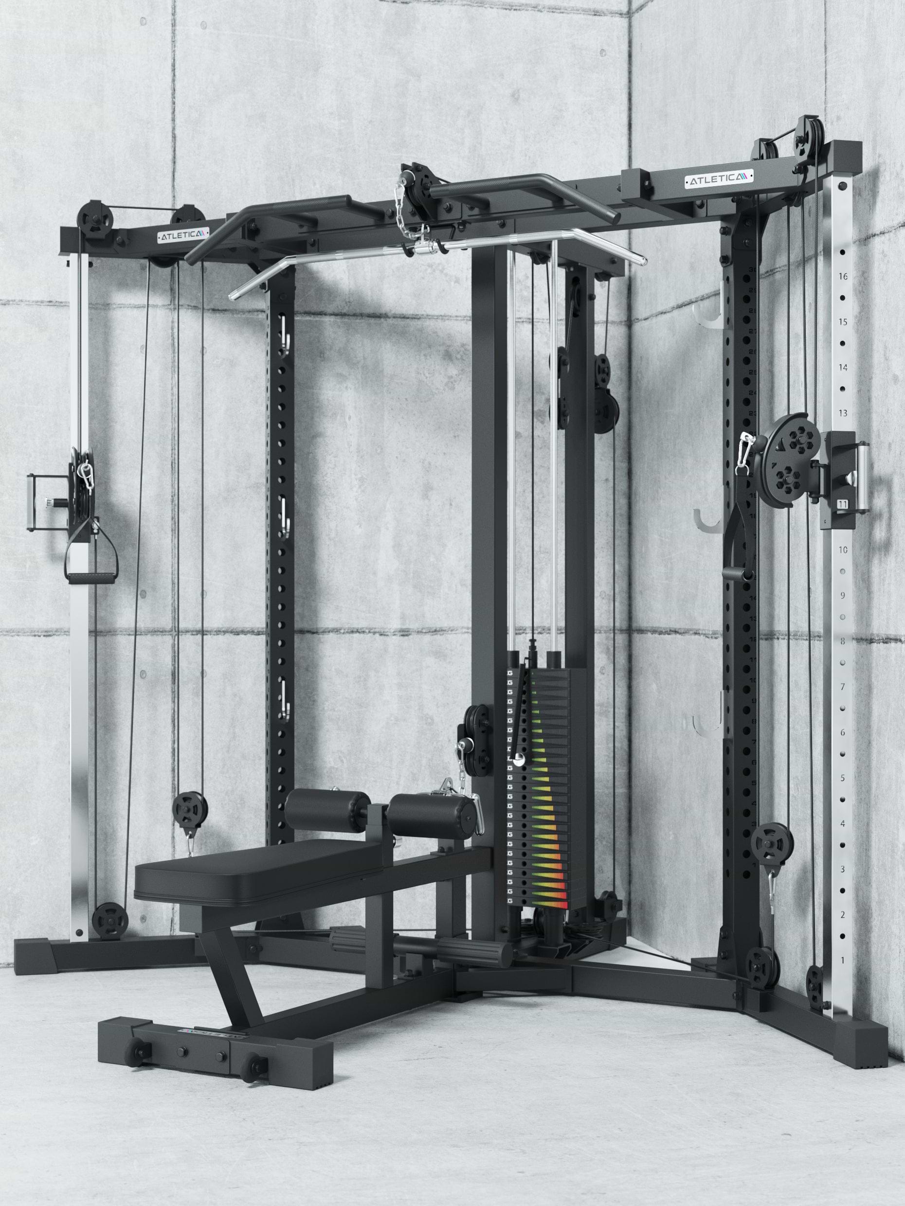 X-TRIA Kabelzugstation mit Cross-Over-Kabelzug mit Lat- und Ruderzug: 