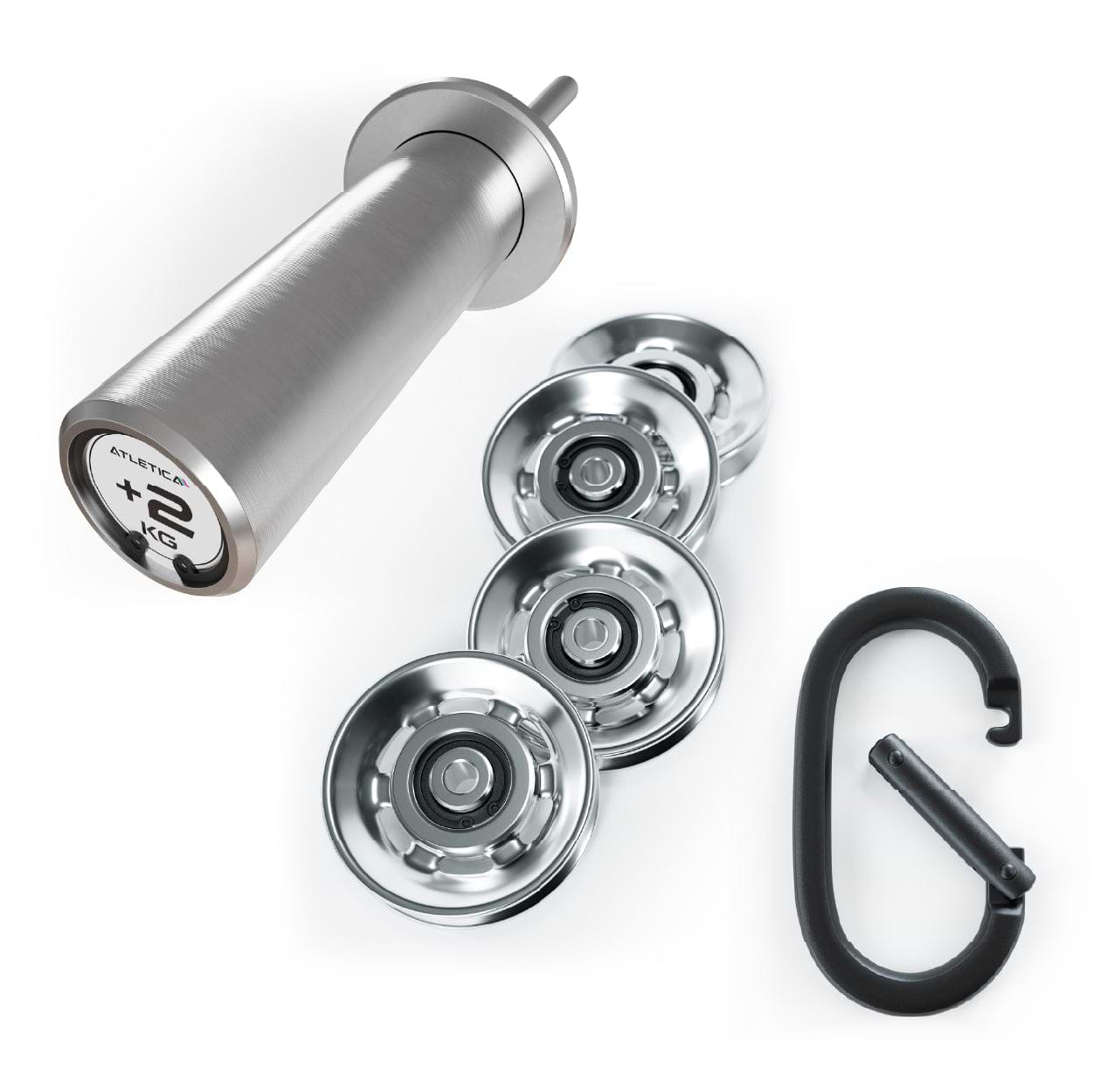 Kabelzug Zubehör Set: Weight Pin, Seilrollen und Karabinerhacken