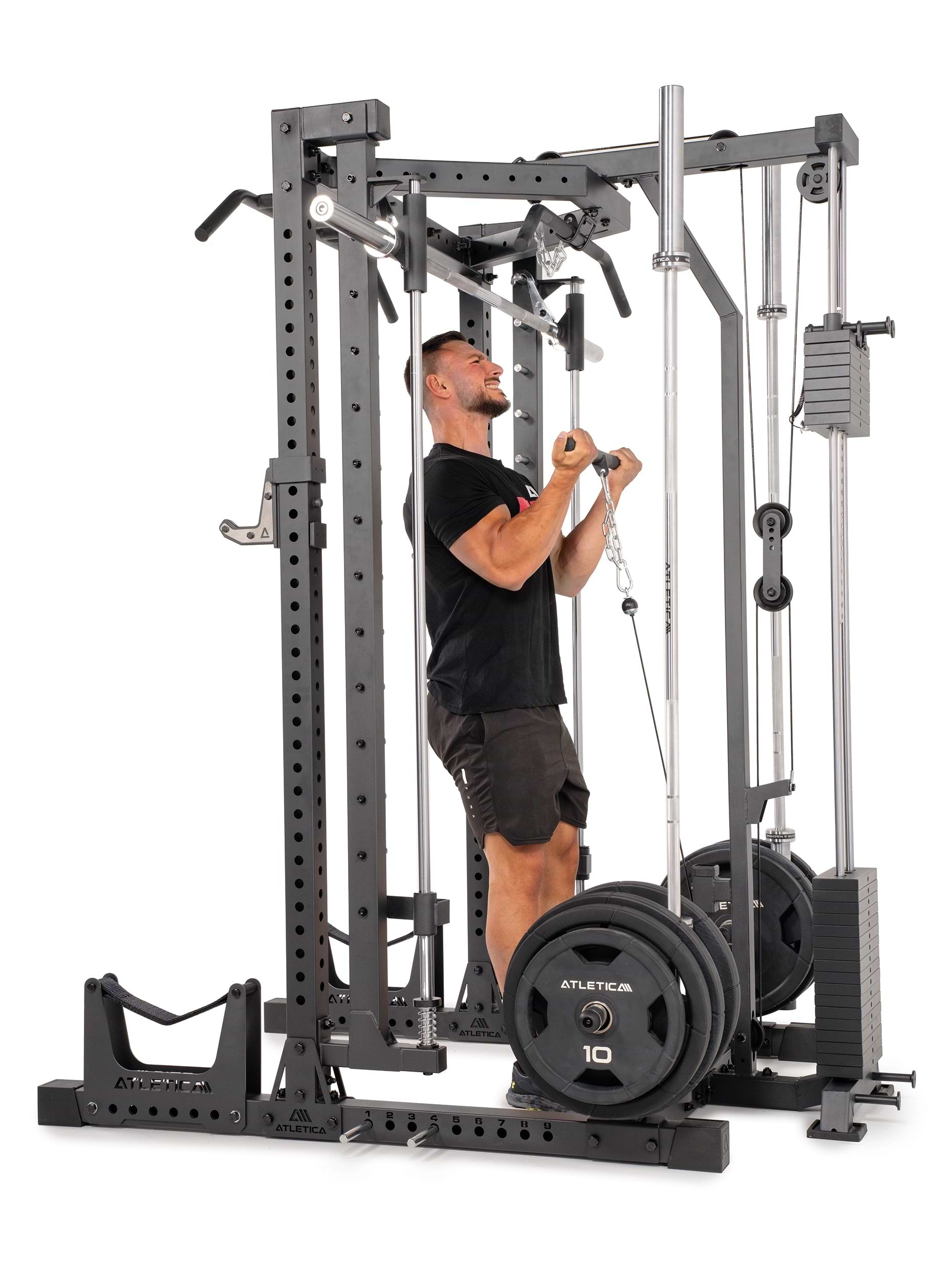 Nemesis R7 Squat Rack: oefeningen aan de lat pulley