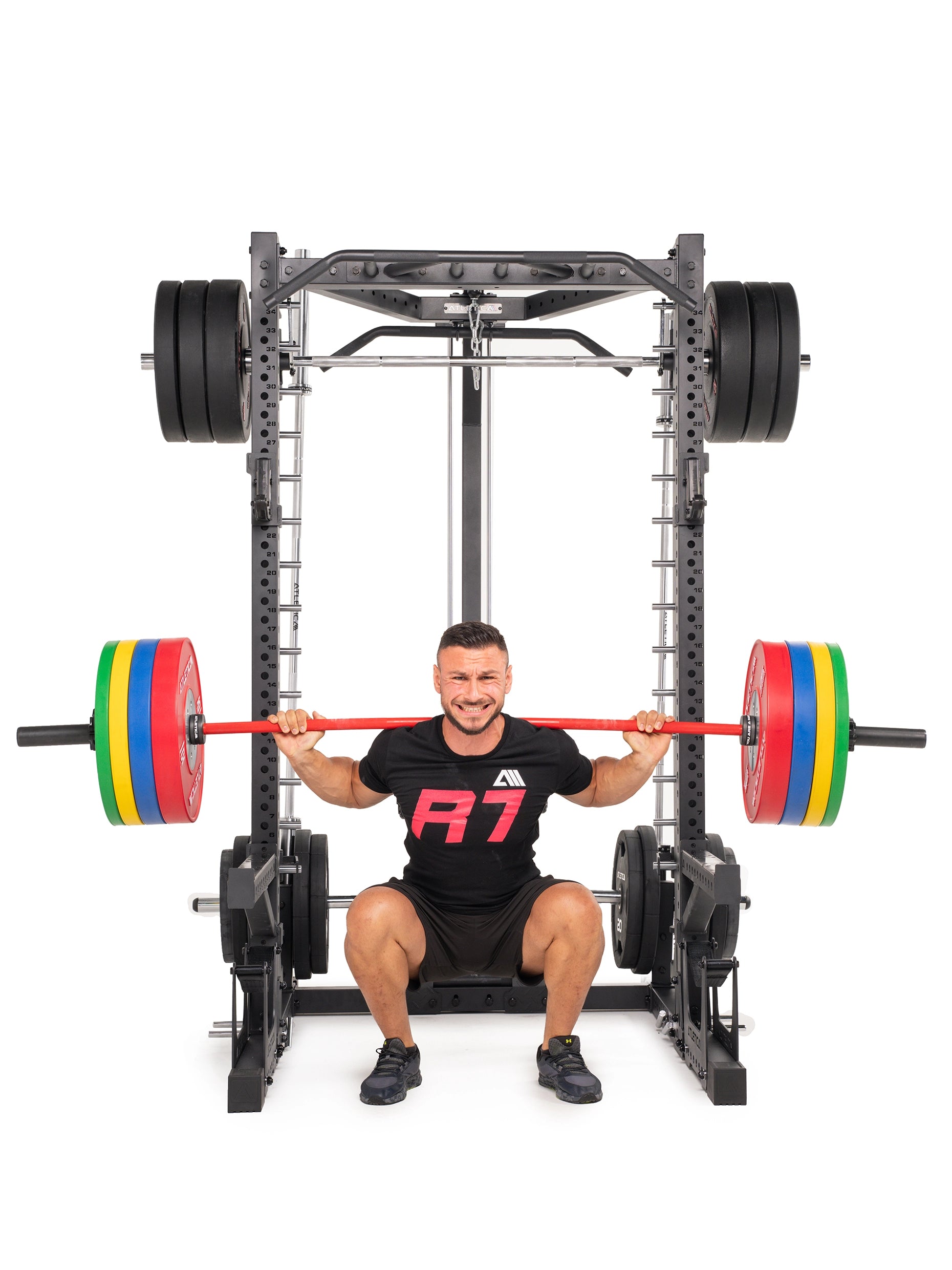Back Squat am R7 Nemesis Squat Rack mit Jammer Arms