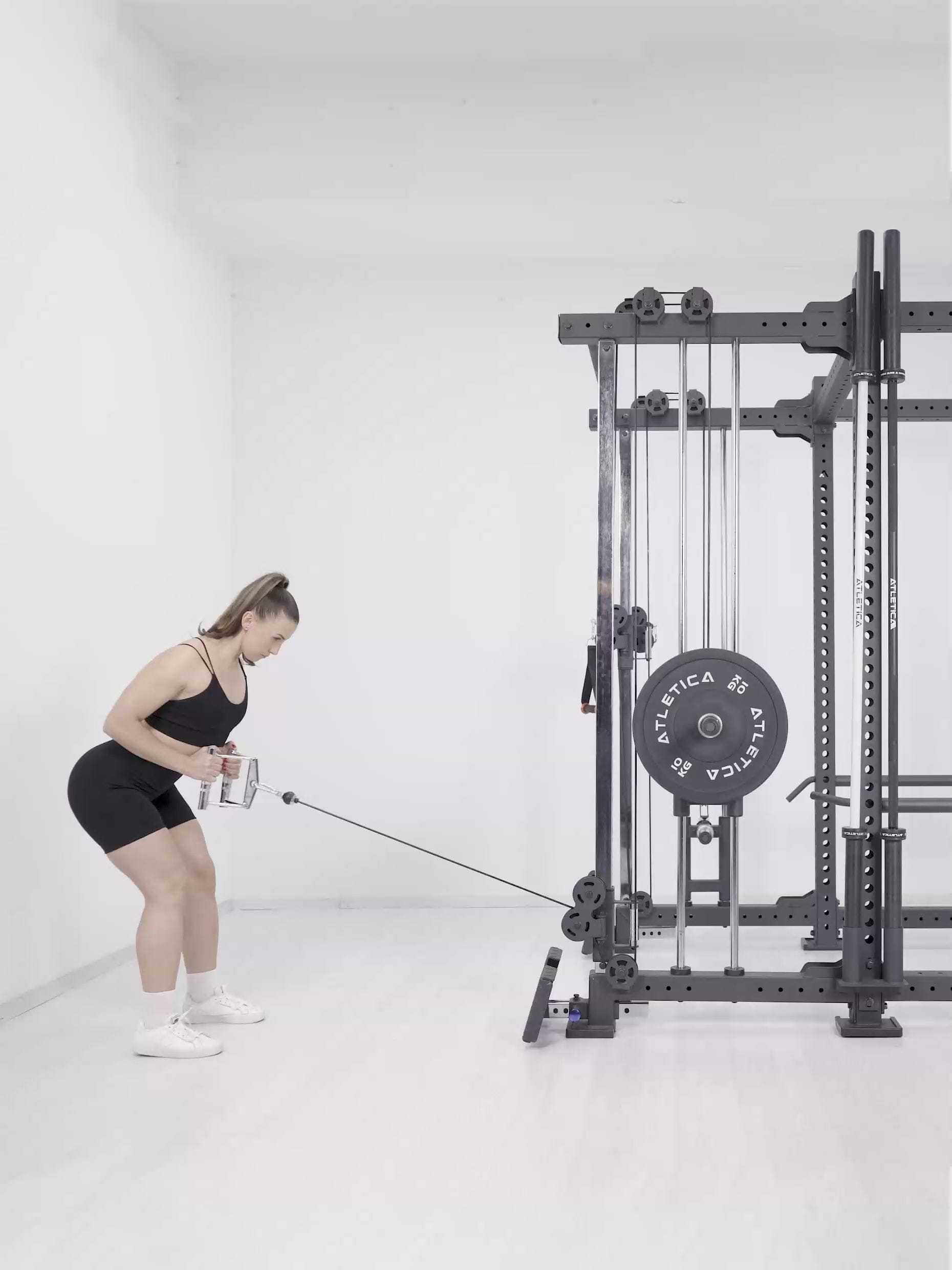 Power Rack R8-Duality: Plate Loaded Dual Pulley, J-Hooks, Safeties, Bar Holder | 183x235 cm Grundfläche | 262 kg schwer