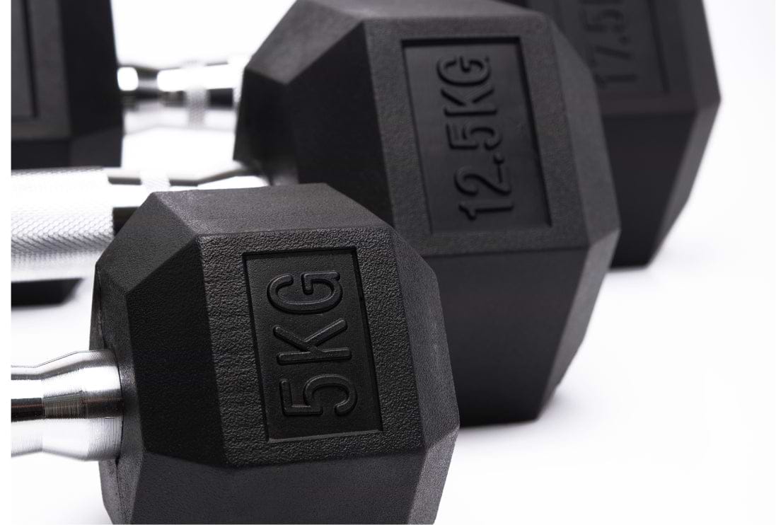 Gewichtsangaben auf den Hexagon Kurzhanteln