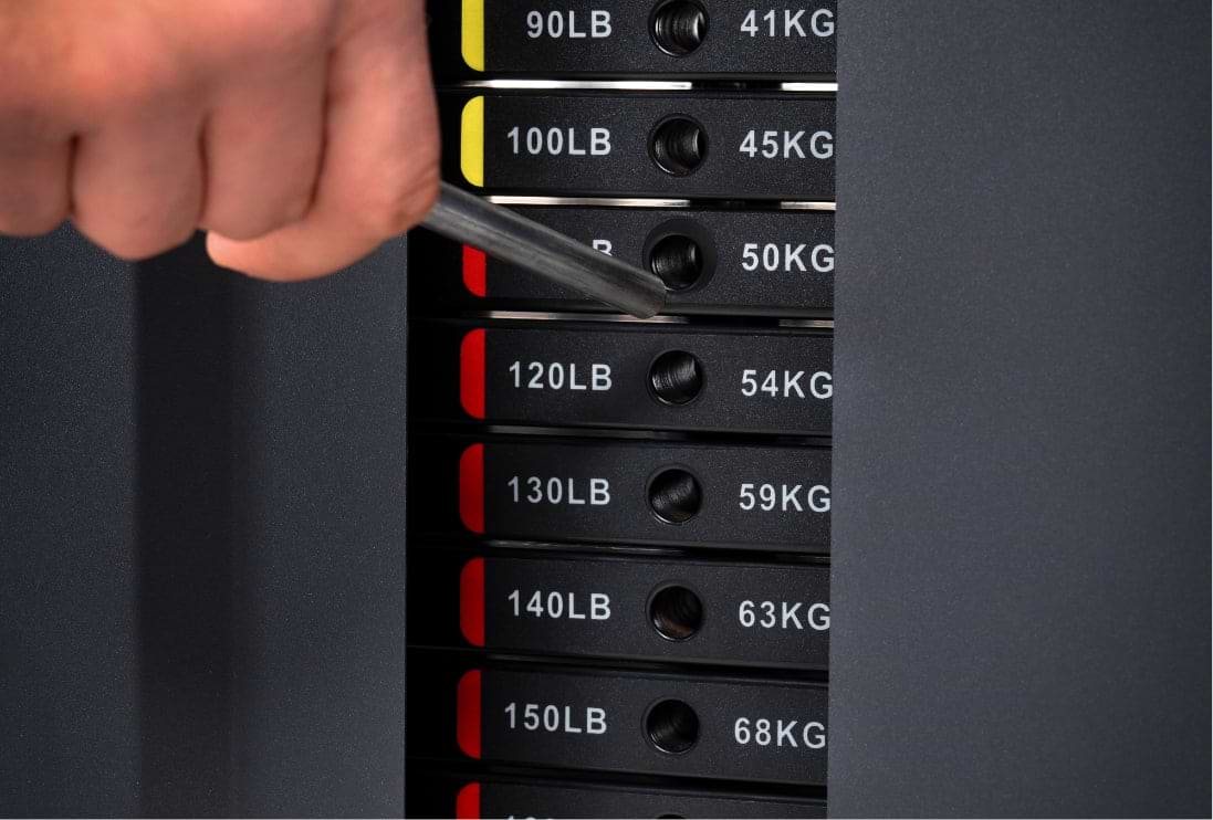 KSK Kraftstation mit Steckgewichten: schnelle Gewichtsanpassung mit Pin