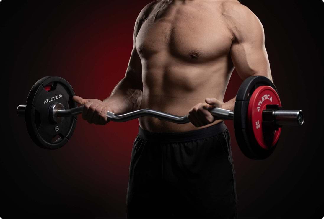 Atletica SZ Curlstange: Sicherere Halt durch Knurling