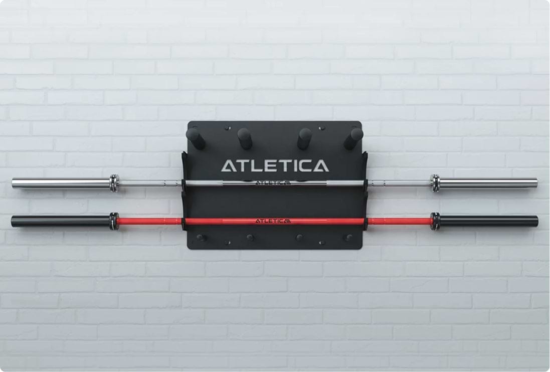 Atletica Gamma Powerlifting Hantelstange auf Langhantelablage