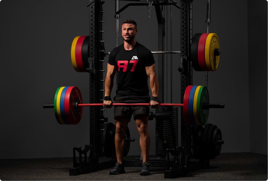 Gamma Langhantel für Powerlifting Übungen#; Kreuzheben am Squat Rack Deadlift Station
