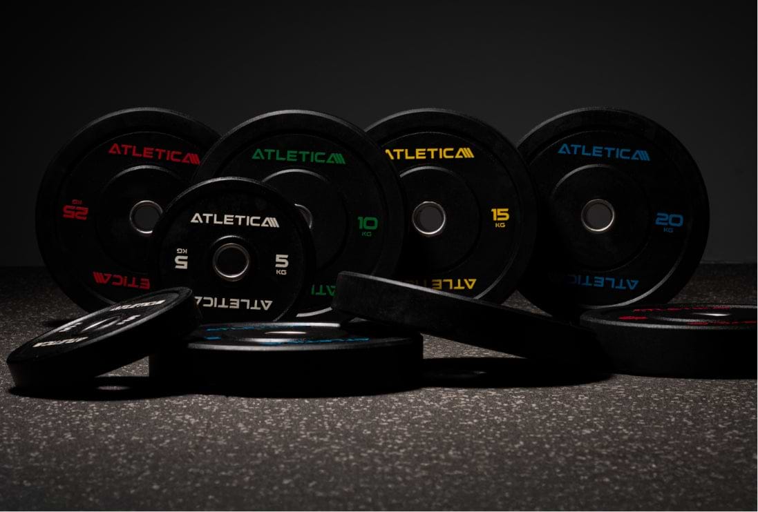 High Temp Bumper Plates mit farbigen Gewichtsangaben