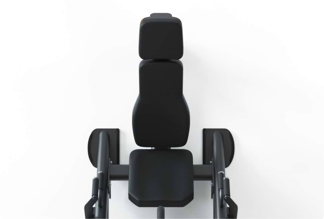 Hyperleg Beinpresse: Ergonomisch geformte Premium-Polster mit konturiertem Kopfpolster