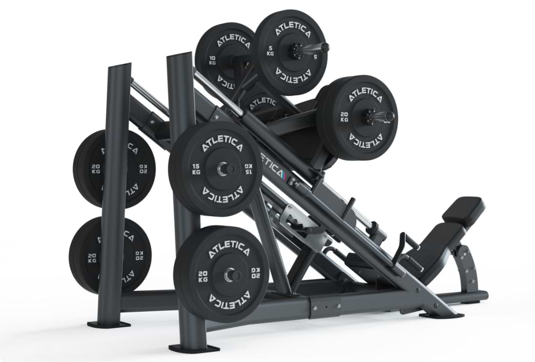 Hyperleg Beinpresse: Hohe Beladung  mit Gewichten & Lagerung