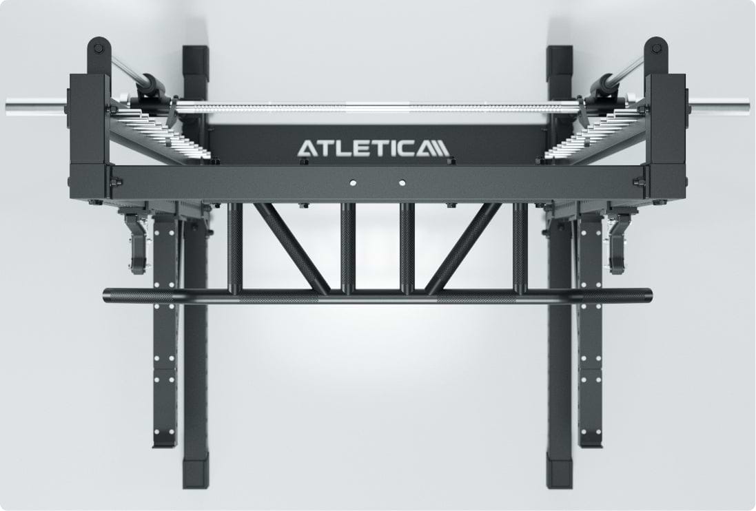 R7 Squat Rack Saber: Inklusive J-Hooks, Safety Spotter Arme und einer nach vorn versetzten Pull-Up Bar für Klimmzüge
