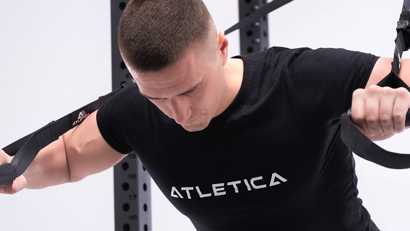 Push mit Schlingentrainer am Power Rack