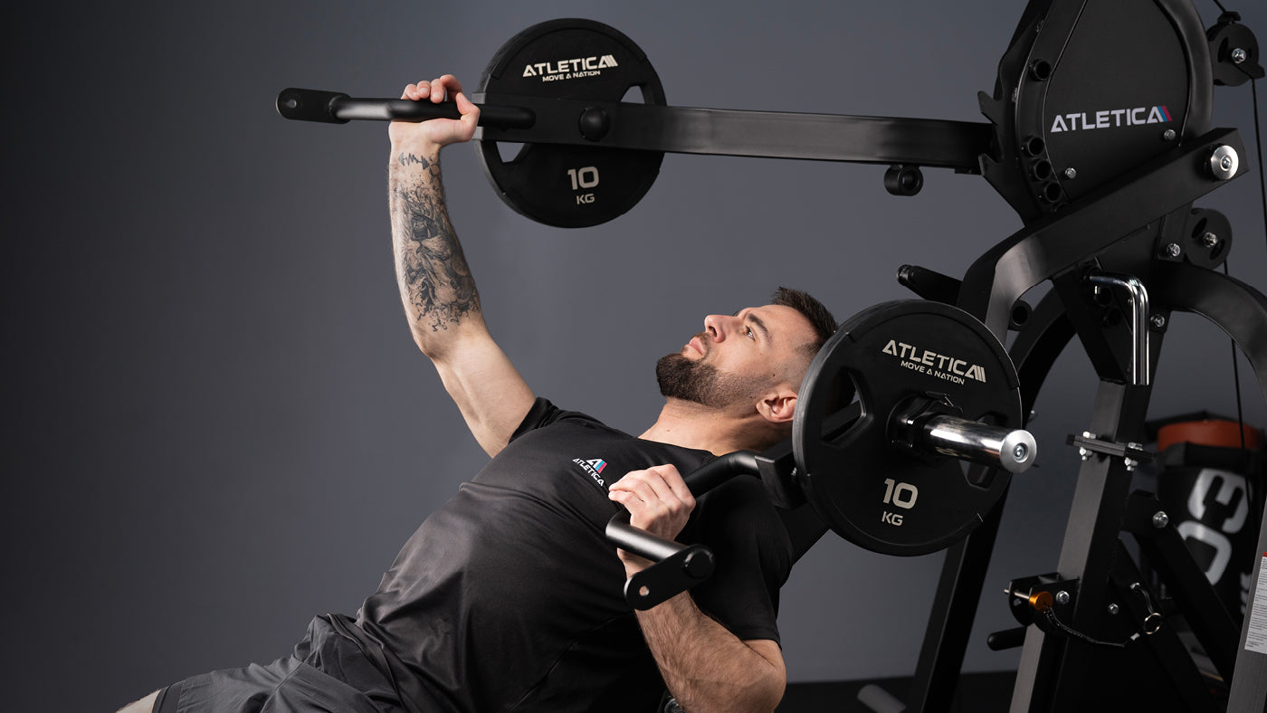 Shoulder press on the X-Tron Multigym