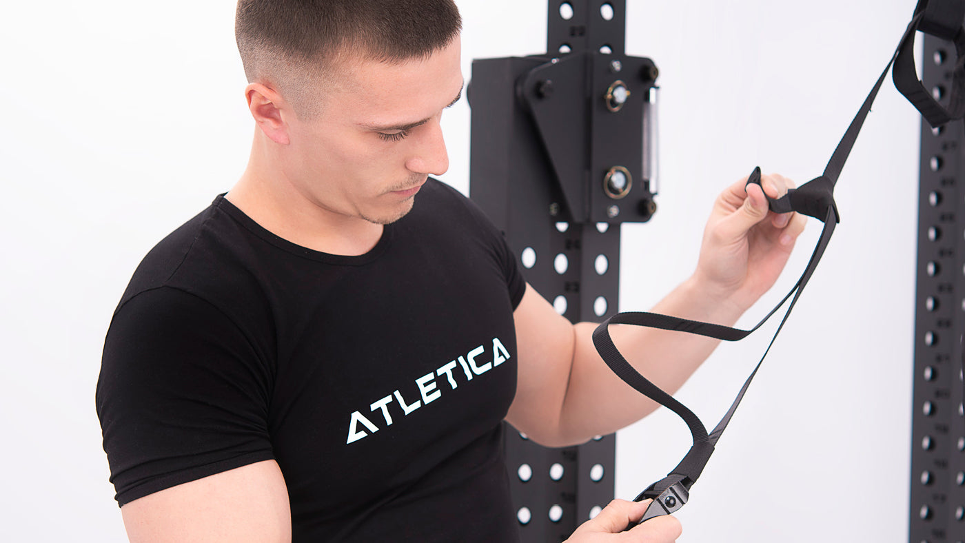 Suspension trainer on the Power Rack